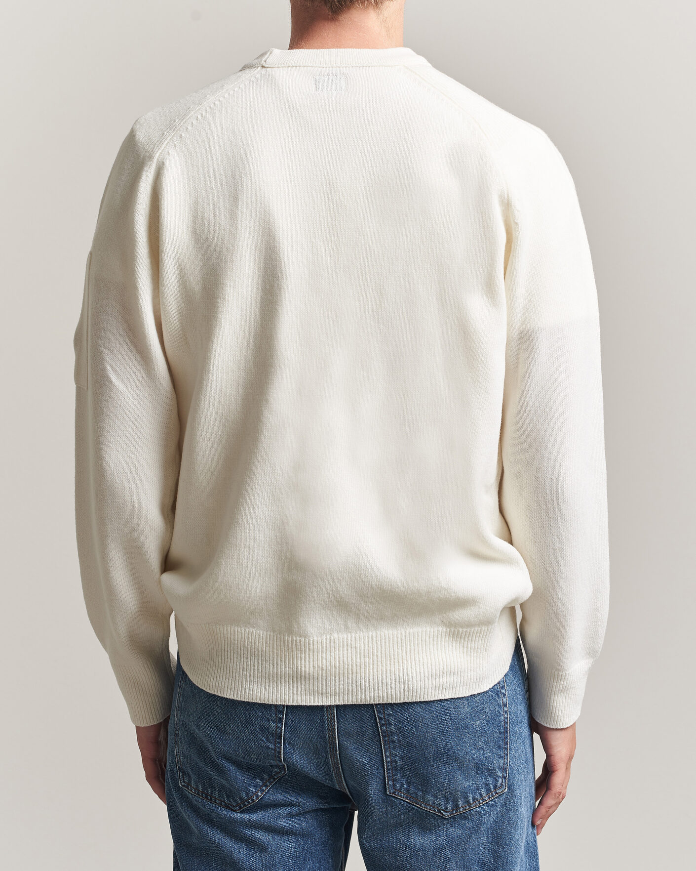 Herre | Trøjer | C.P. Company | Knitted Lambswool Crew Neck White