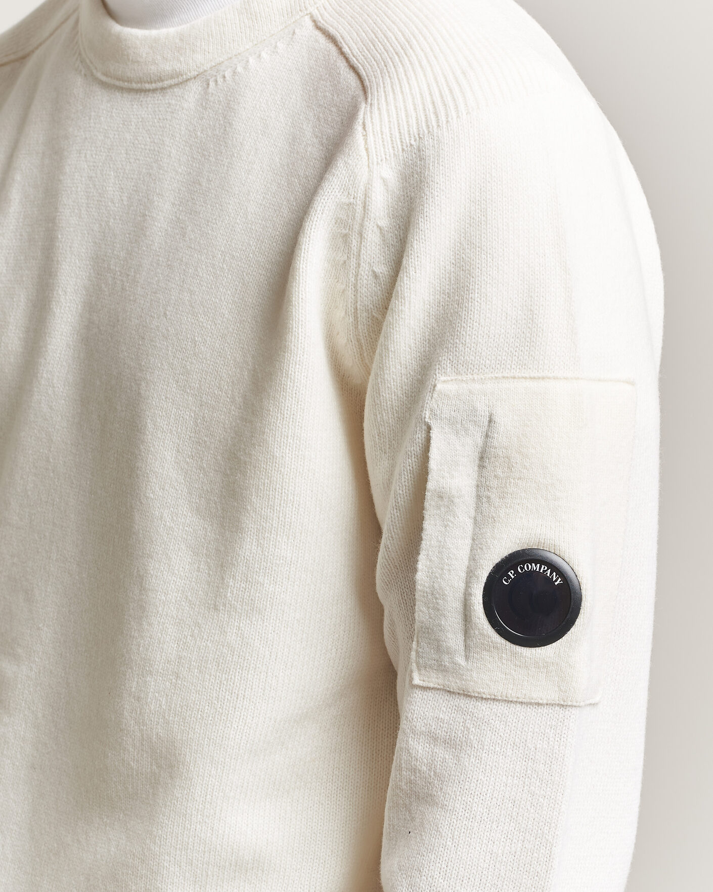 Herre | Trøjer | C.P. Company | Knitted Lambswool Crew Neck White