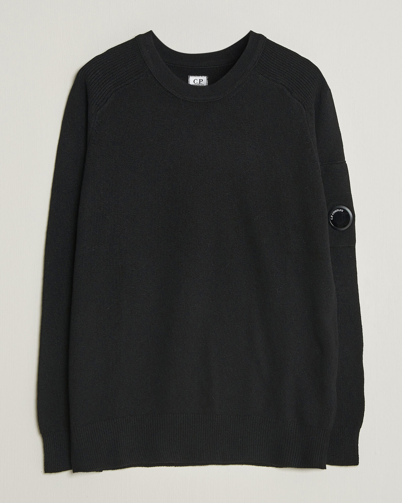 Herre | Trøjer | C.P. Company | Knitted Lambswool Crew Neck Black