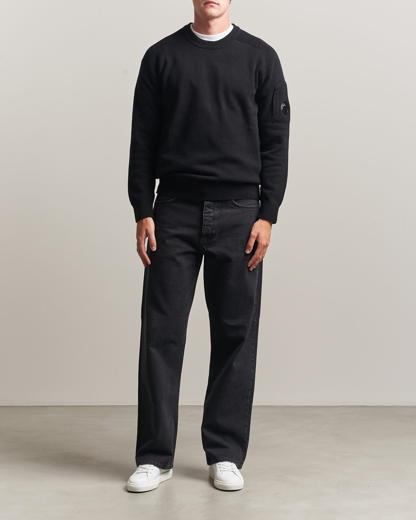 Herre | Trøjer | C.P. Company | Knitted Lambswool Crew Neck Black