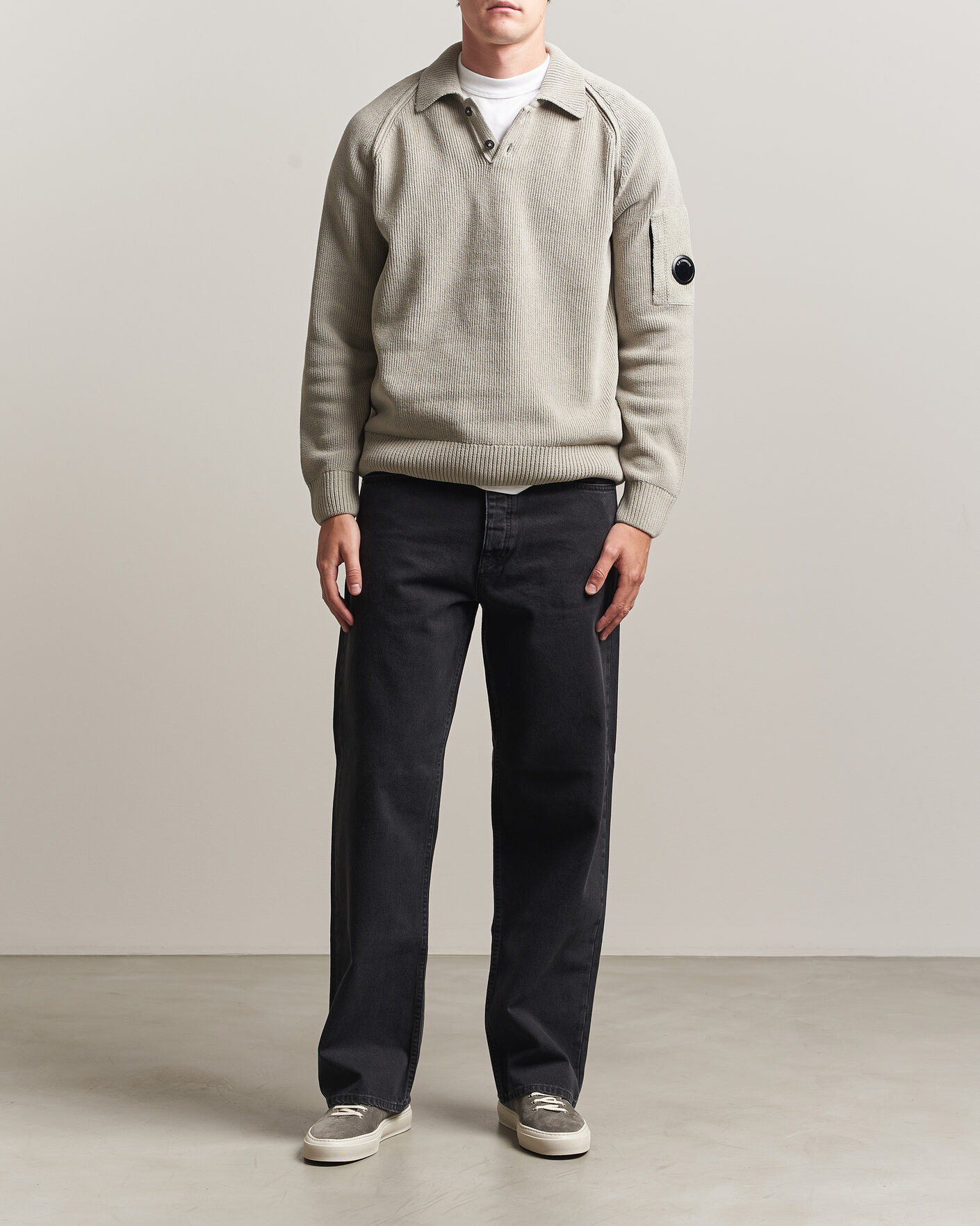 Herre | Trøjer | C.P. Company | Cotton Chenille Polo Collar Light Grey