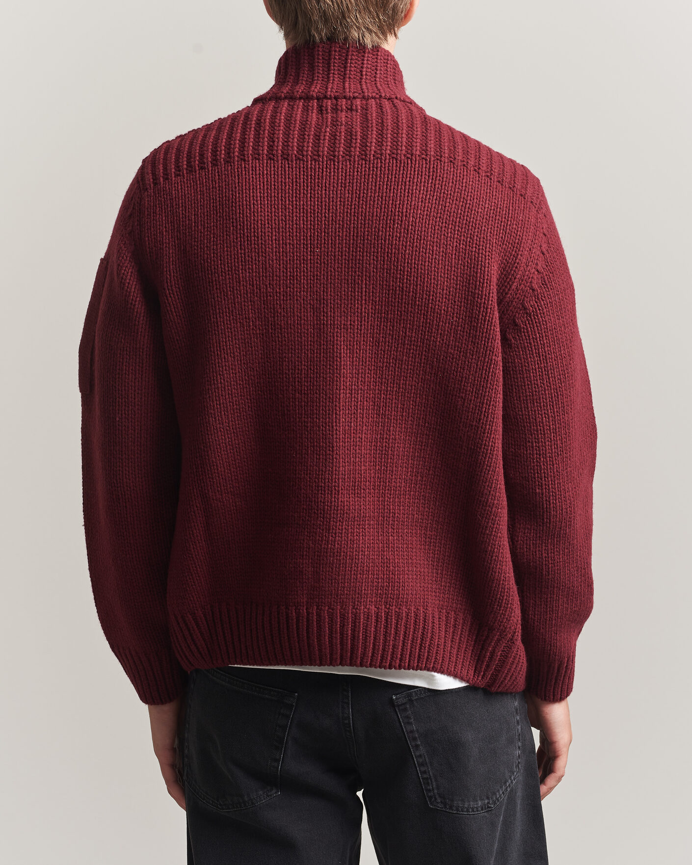 Herre | Trøjer | C.P. Company | Heavy Lambswool Cardigan Burgundy