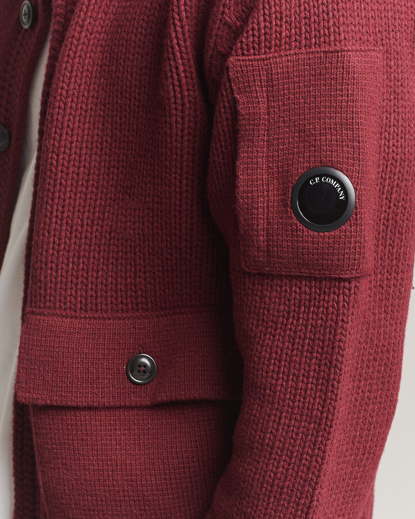 Herre | Trøjer | C.P. Company | Heavy Lambswool Cardigan Burgundy