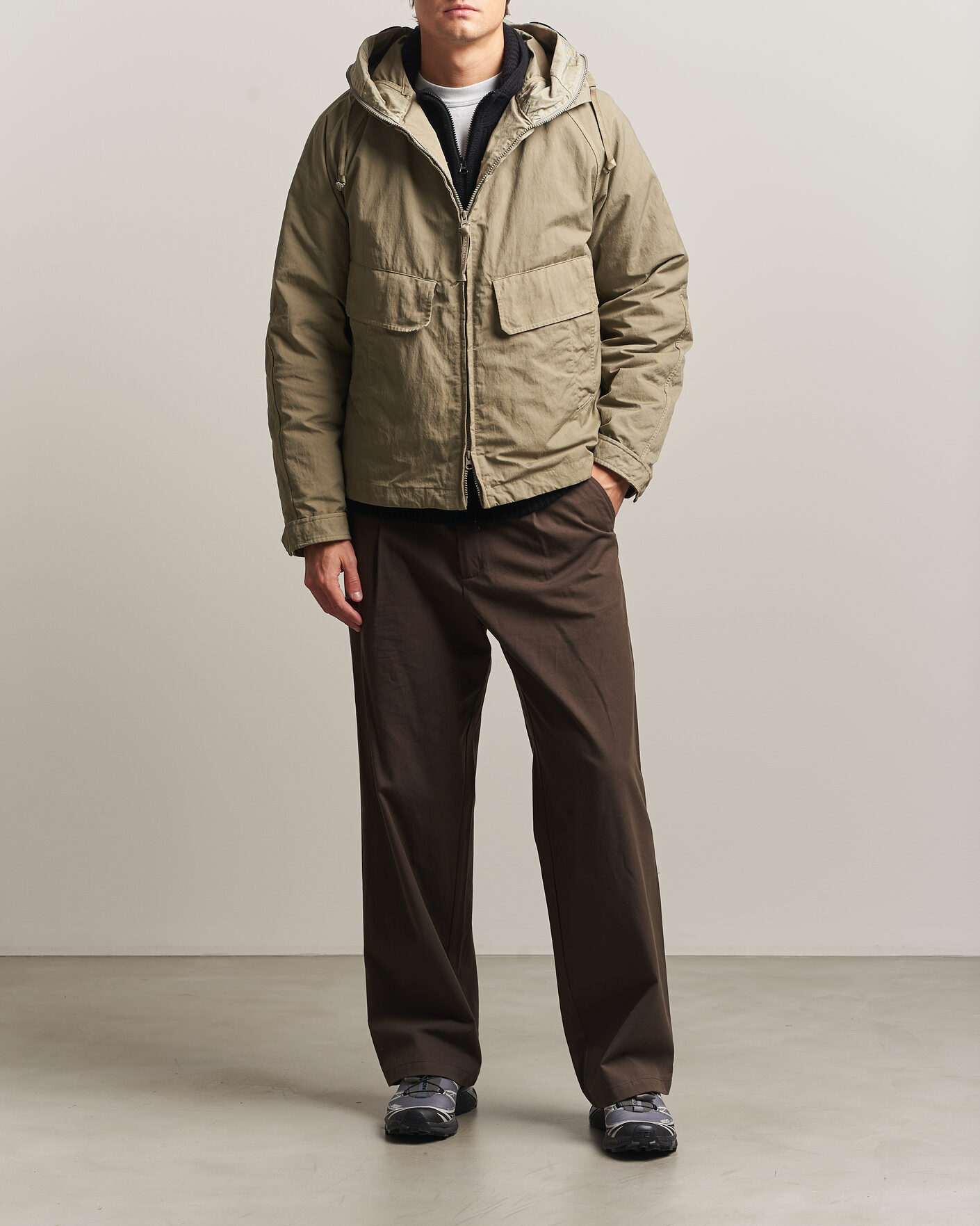 Herre | Jakker | C.P. Company | Heavy Nylon Twill Down Padded Jacket Light Grey