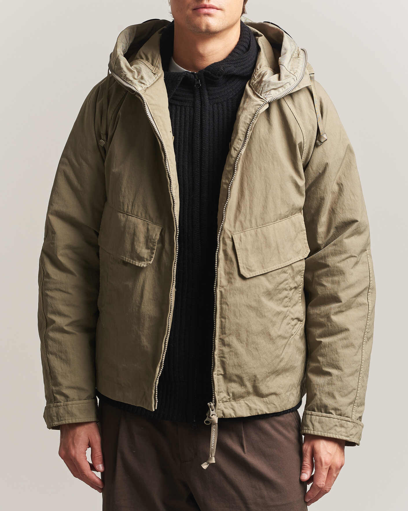 Herre | Jakker | C.P. Company | Heavy Nylon Twill Down Padded Jacket Light Grey
