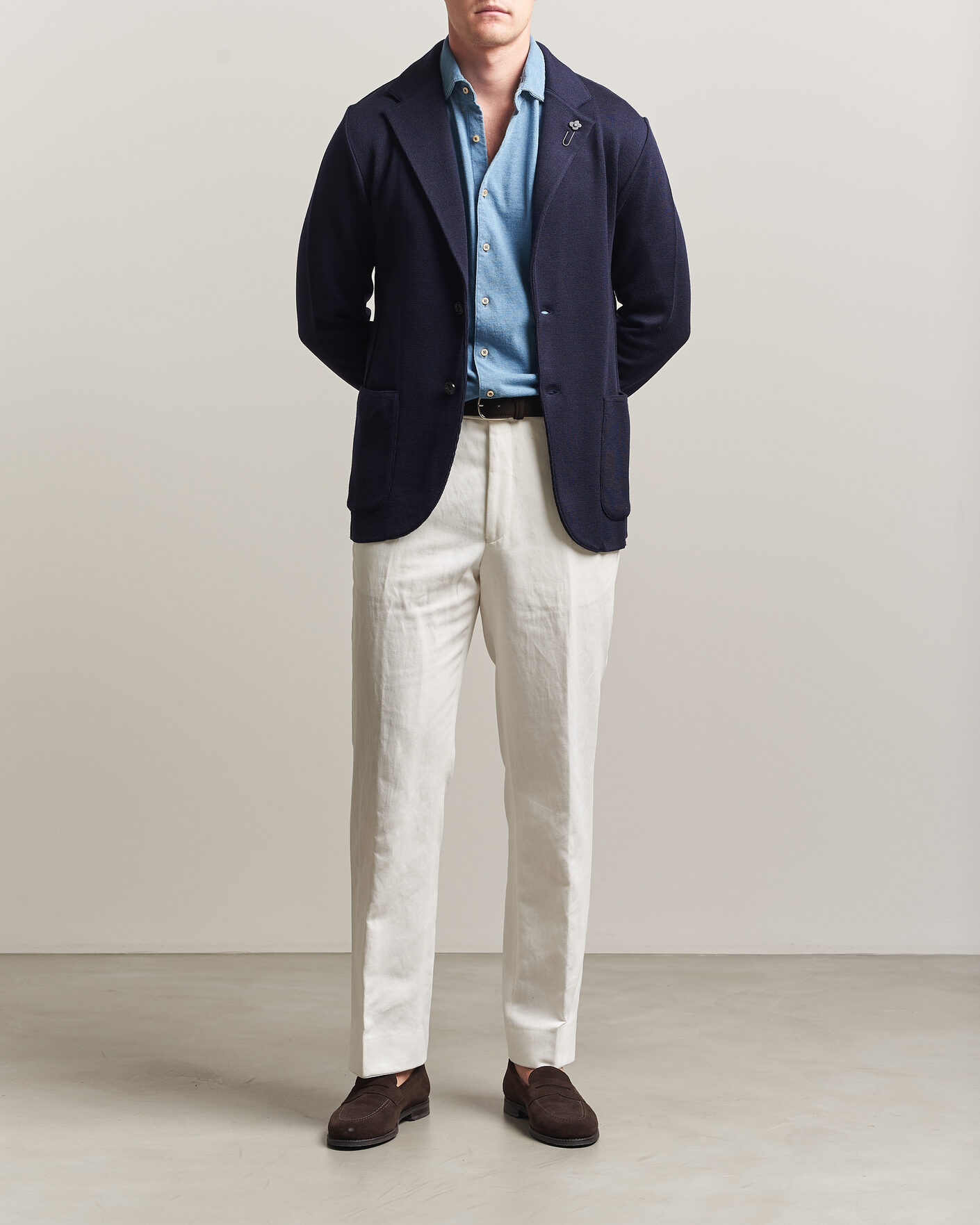 Herre | Blazere & jakker | Lardini | Knitted Wool Blazer Navy