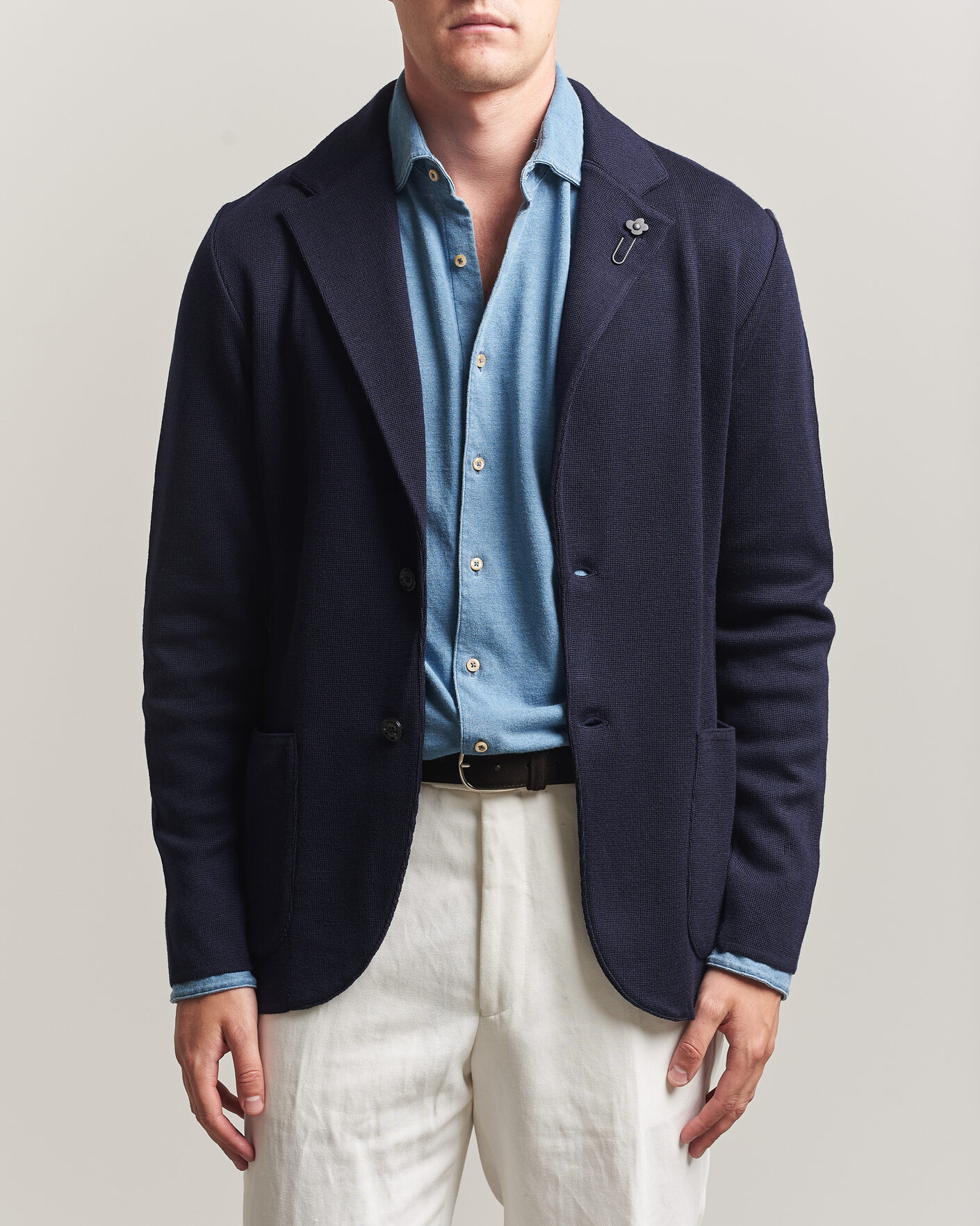 Herre | Blazere & jakker | Lardini | Knitted Wool Blazer Navy