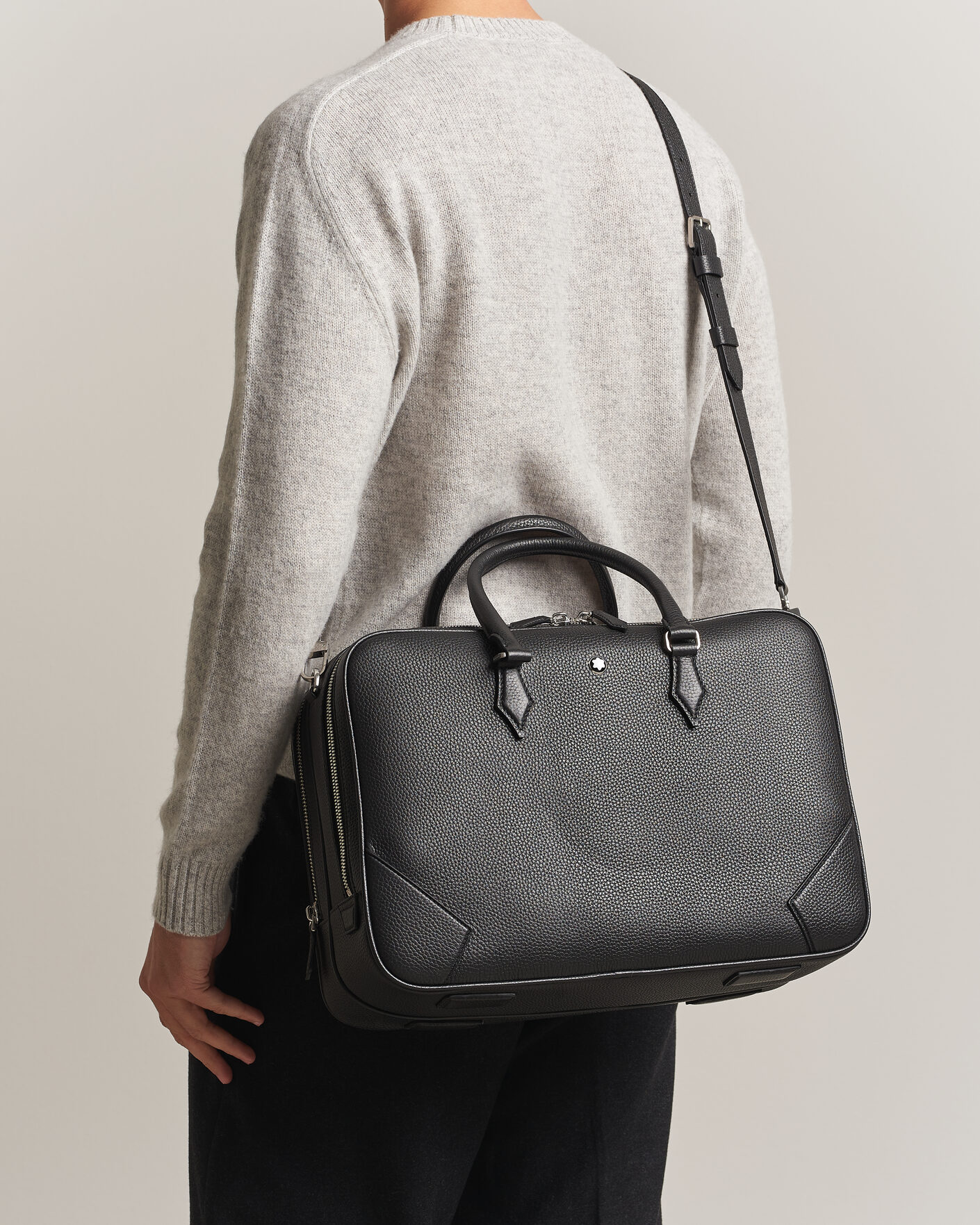 Herre | Tasker | Montblanc | Large Briefcase Grain Leather Black