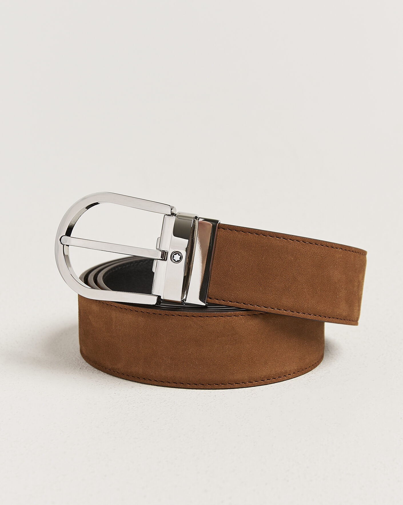 Herre | Bælter | Montblanc | 35mm Reversible Suede/Calf Horseshoe Belt Brown/Black