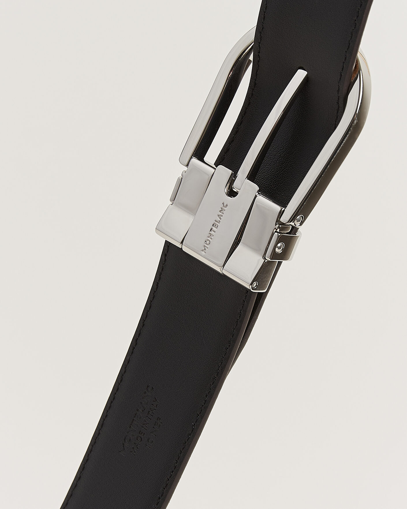 Herre | Bælter | Montblanc | 35mm Reversible Suede/Calf Horseshoe Belt Brown/Black