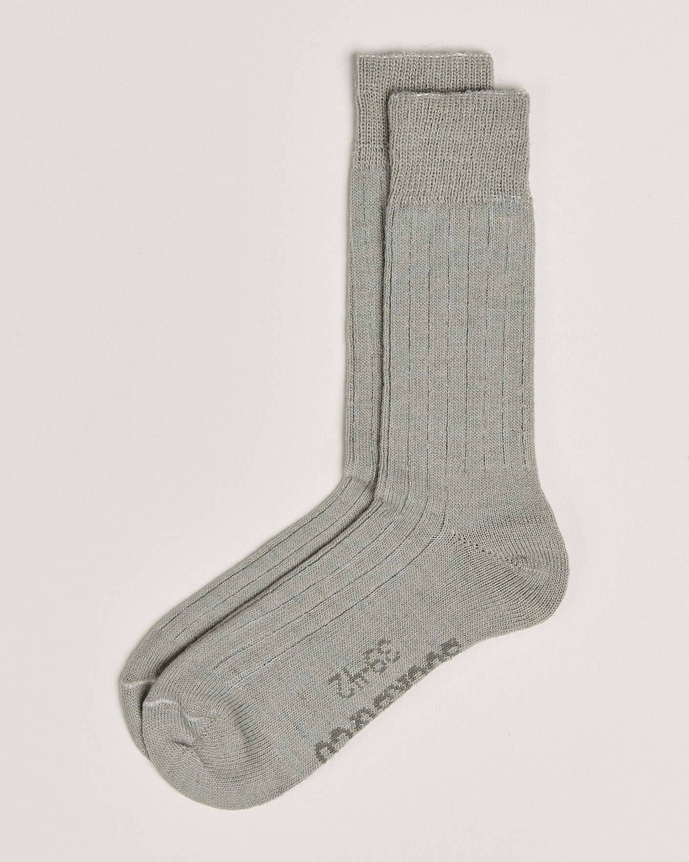 Herre | Undertøj | Alpacasocks & Co | 2-Pack Ribbed Alpacka Wool Socks Light Grey