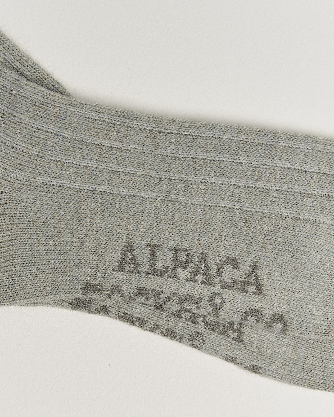 Herre | Undertøj | Alpacasocks & Co | 2-Pack Ribbed Alpacka Wool Socks Light Grey