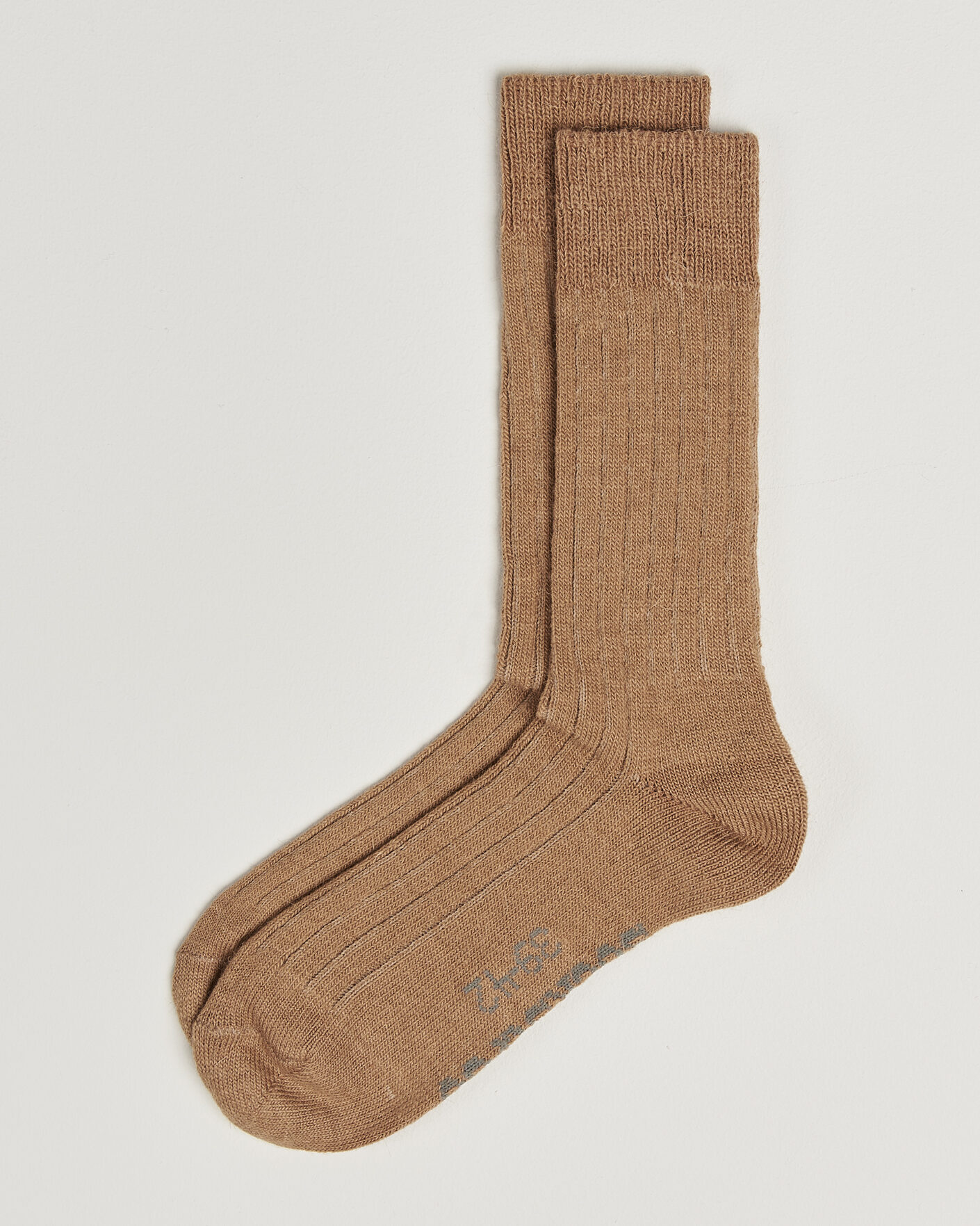 Herre | Undertøj | Alpacasocks & Co | 2-Pack Ribbed Alpacka Wool Socks Light Brown
