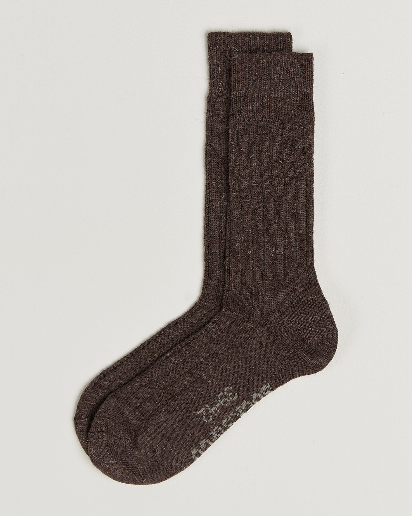 Herre | Undertøj | Alpacasocks & Co | 2-Pack Ribbed Alpacka Wool Socks Cacao