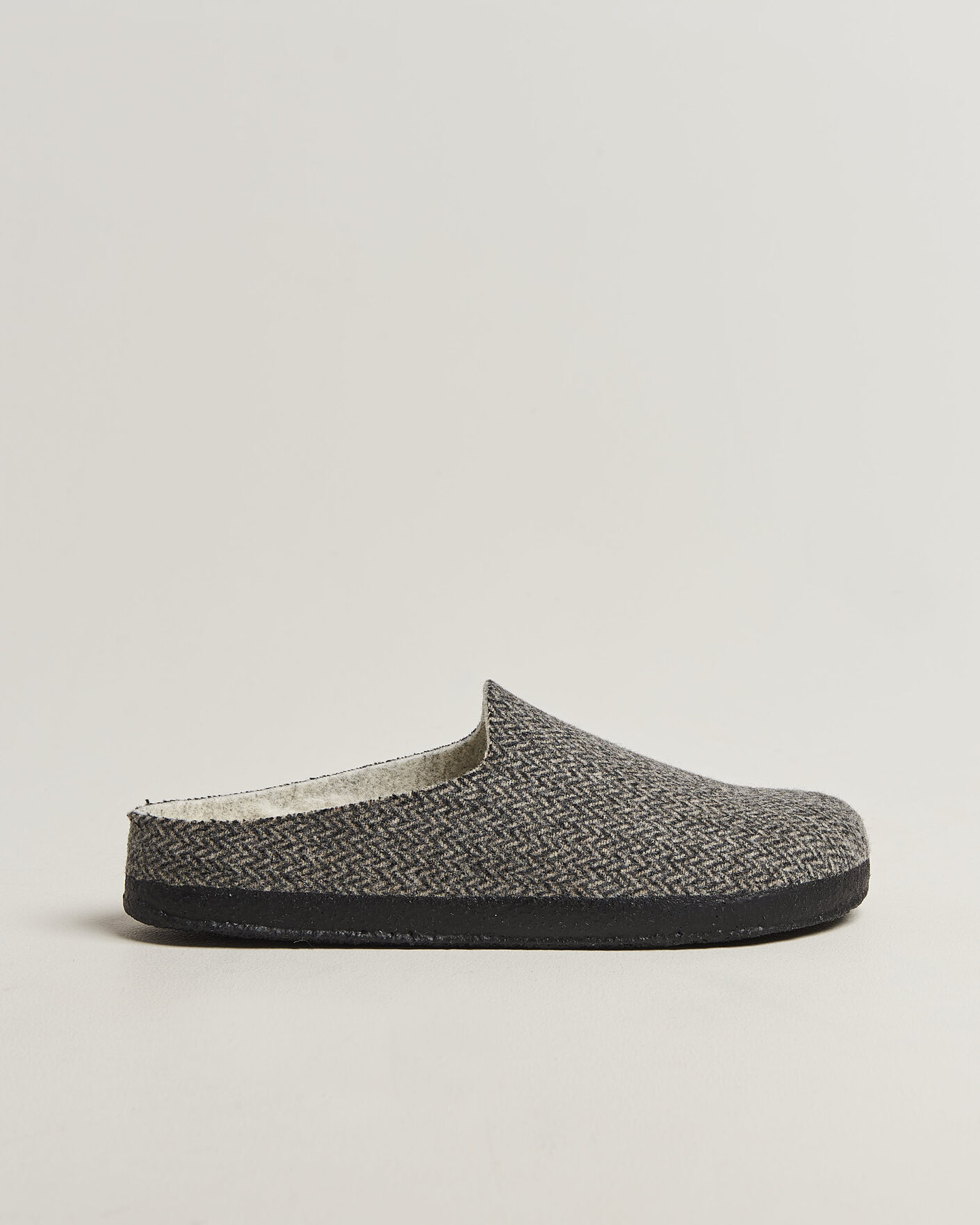 Herre | Sandaler & Hjemmesko | BIRKENSTOCK | Amsterdam Wrapped Dip Shearling Dark Grey Herringbone