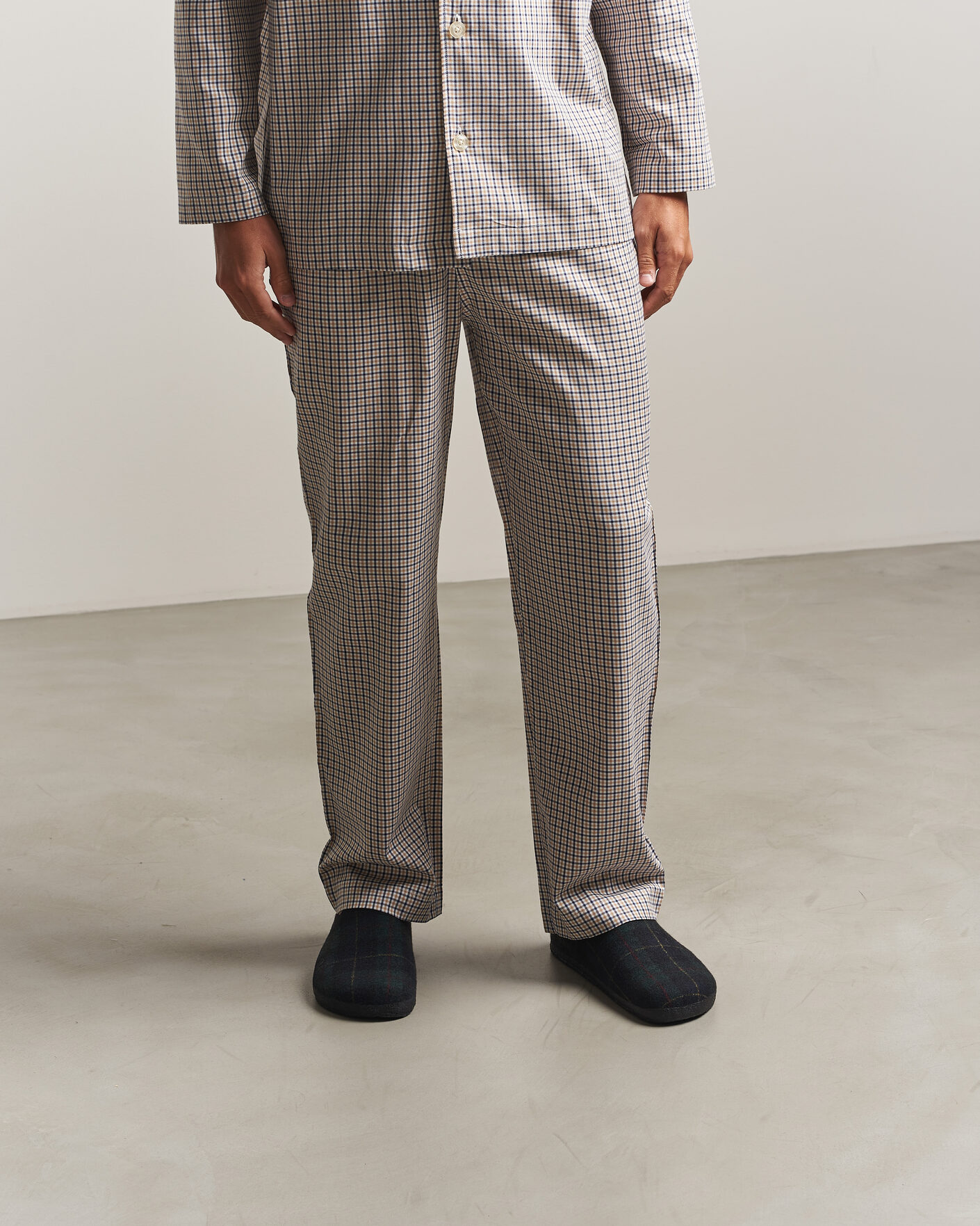 Herre | Sandaler & Hjemmesko | BIRKENSTOCK | Amsterdam Wrapped Dip Shearling Green Navy Plaid
