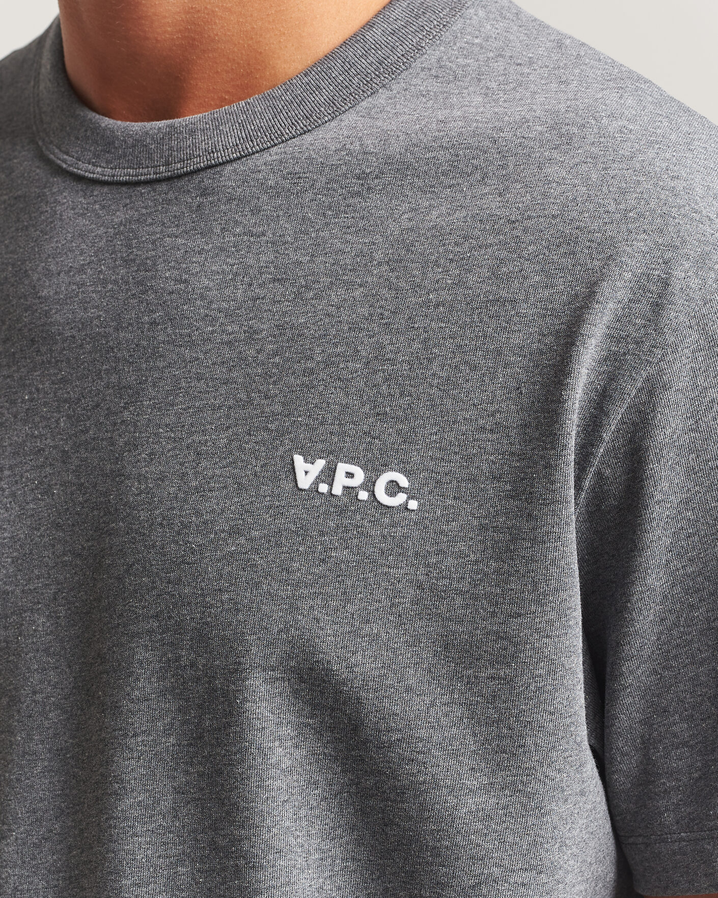 Herre | T-Shirts | A.P.C. | Boxy Fit Petit VPC T-Shirt Heathered Anthracite