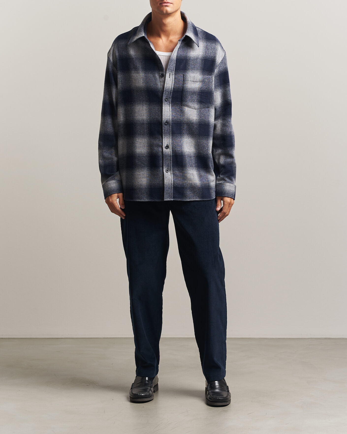 Herre | Skjorter | A.P.C. | Malaury Checked Overshirt Light Grey