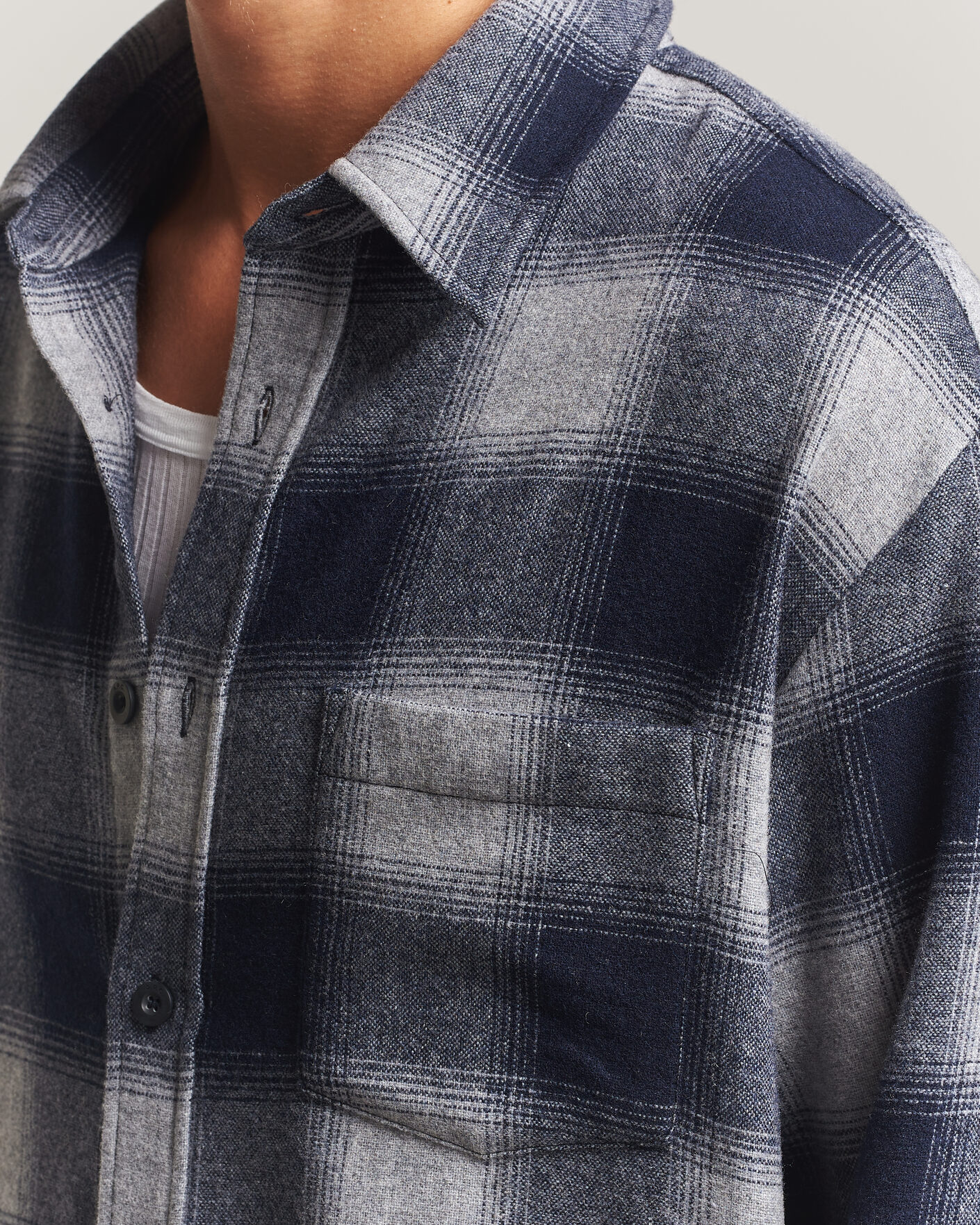 Herre | Skjorter | A.P.C. | Malaury Checked Overshirt Light Grey