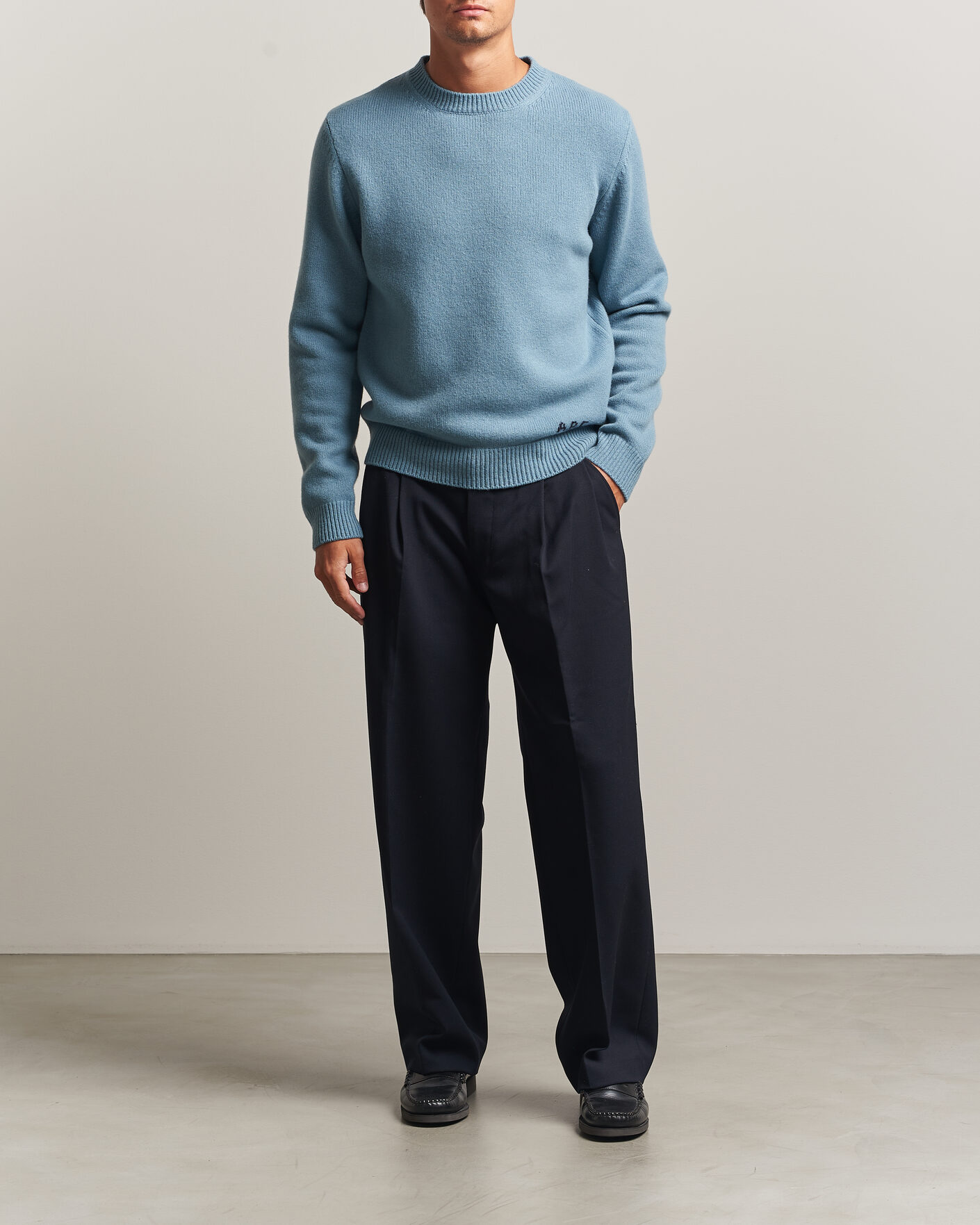 Herre | Trøjer | A.P.C. | Edmond Wool Knitted Sweater Light Blue Melange