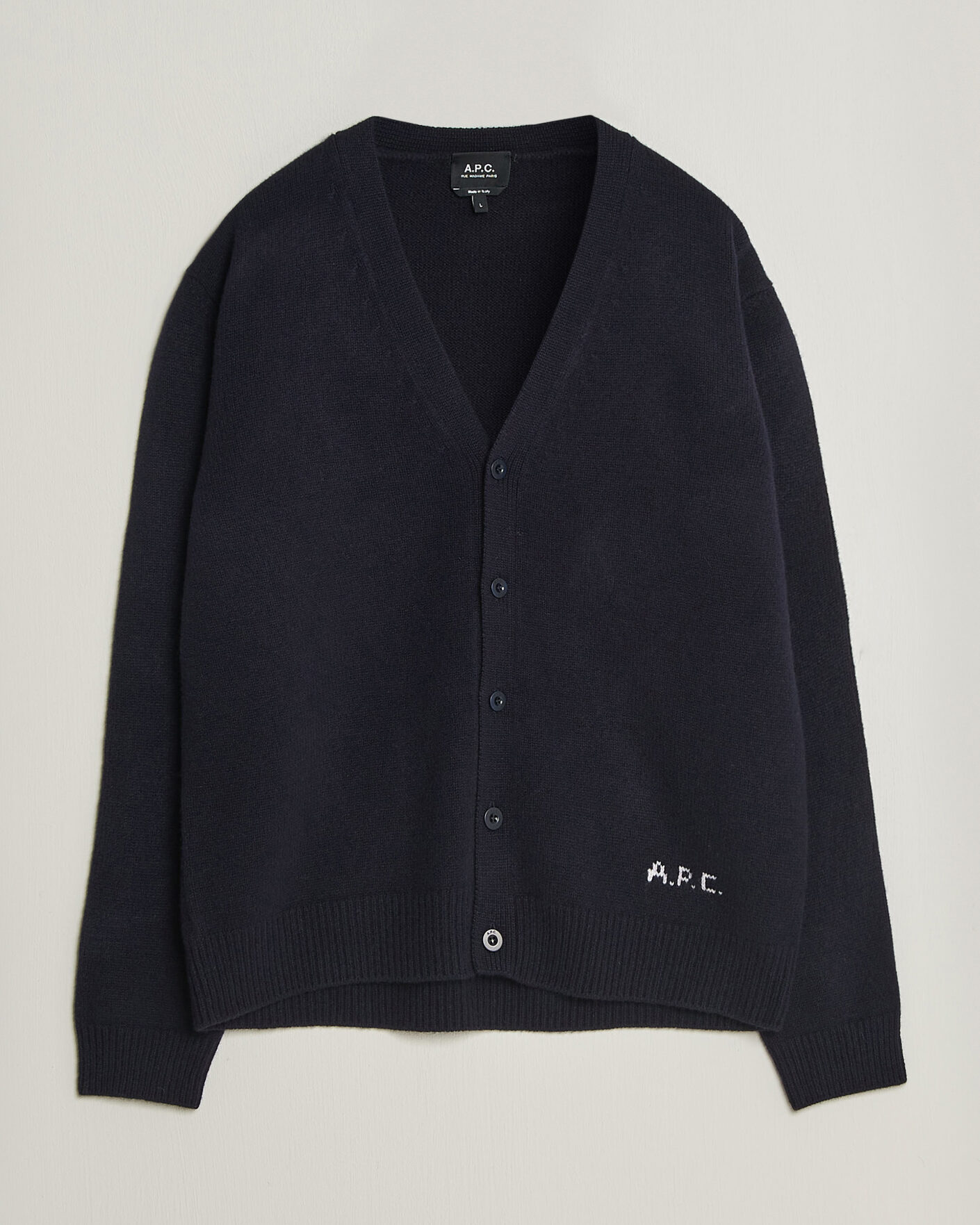 Herre | Trøjer | A.P.C. | Kevin Wool Knitted Cardigan Dark Navy