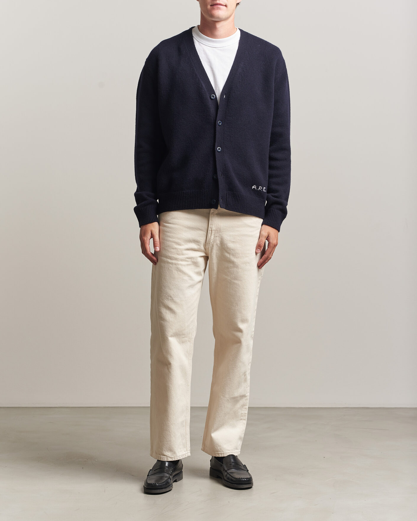 Herre | Trøjer | A.P.C. | Kevin Wool Knitted Cardigan Dark Navy