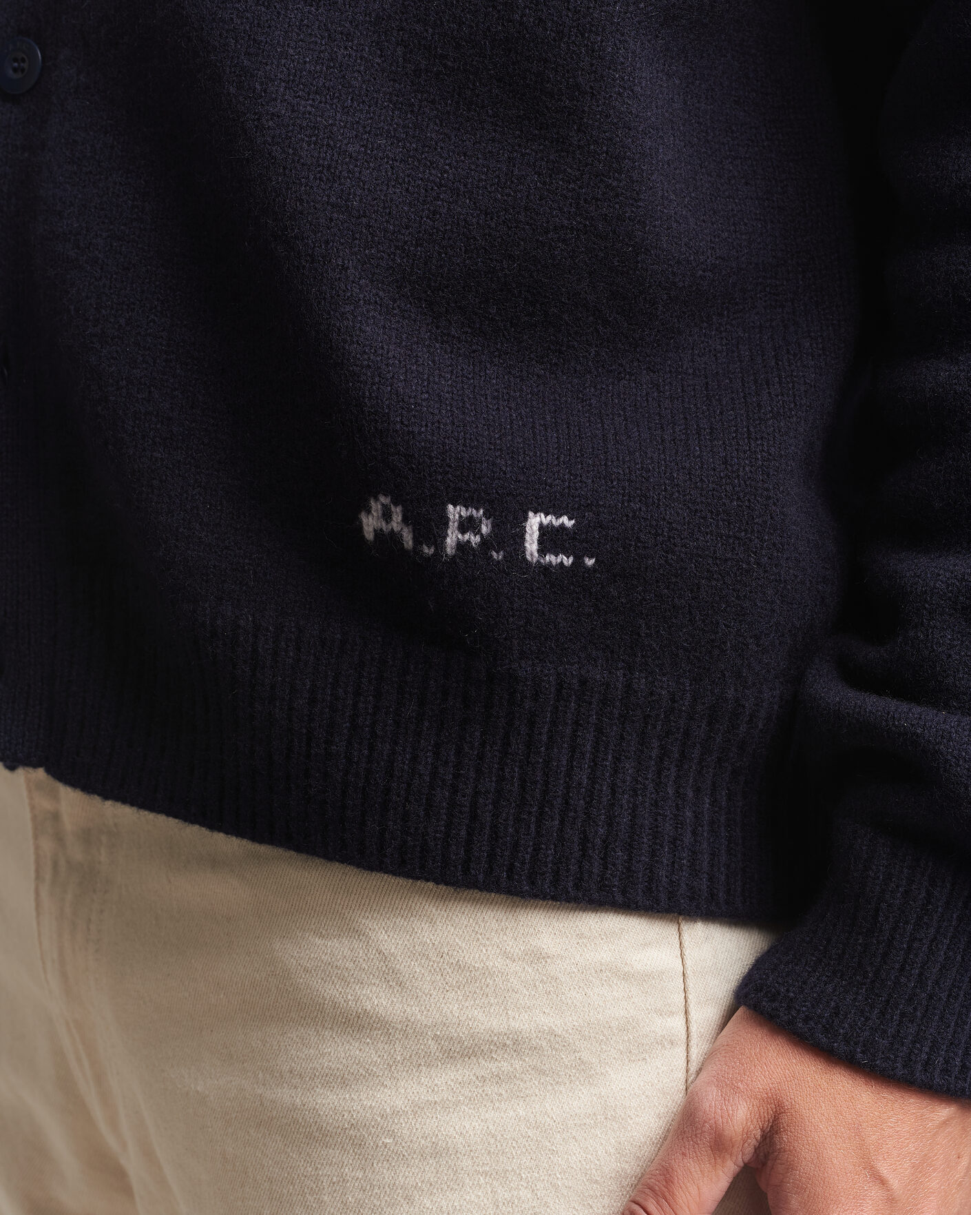 Herre | Trøjer | A.P.C. | Kevin Wool Knitted Cardigan Dark Navy