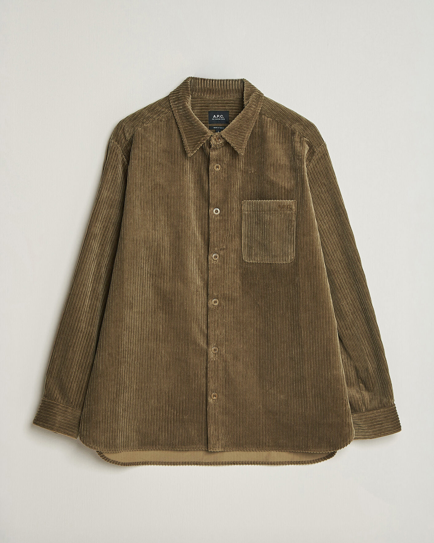 Herre | Skjorter | A.P.C. | Mateo Corduroy Overshirt Taupe