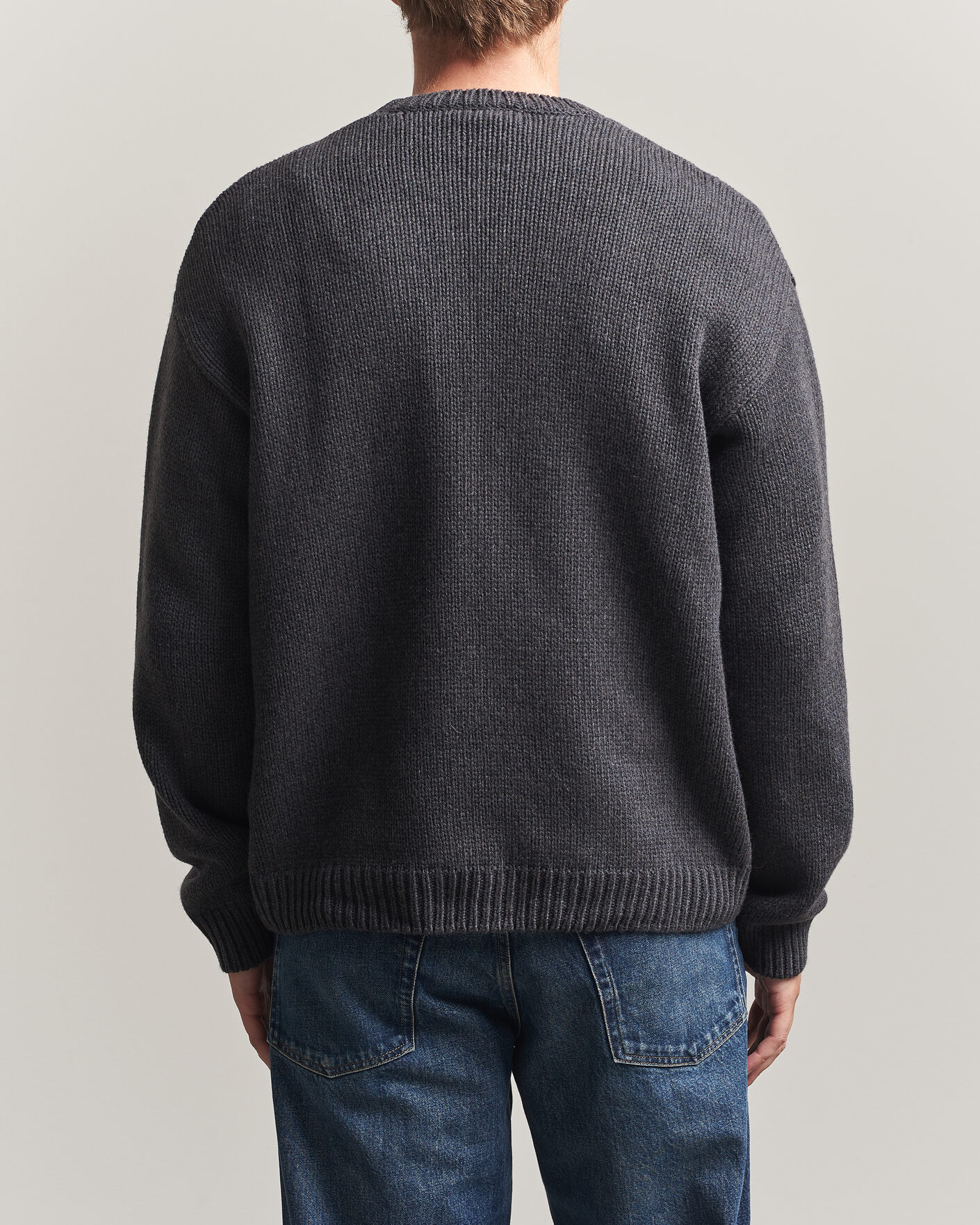 Herre | Trøjer | A.P.C. | George Wool Knitted Sweater Anthracite Melange