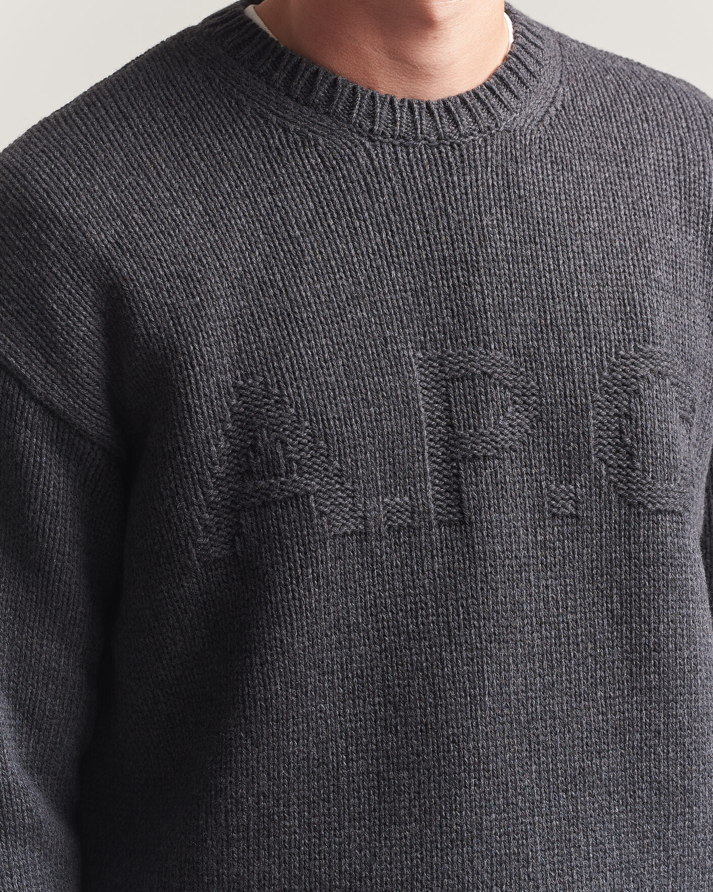 Herre | Trøjer | A.P.C. | George Wool Knitted Sweater Anthracite Melange
