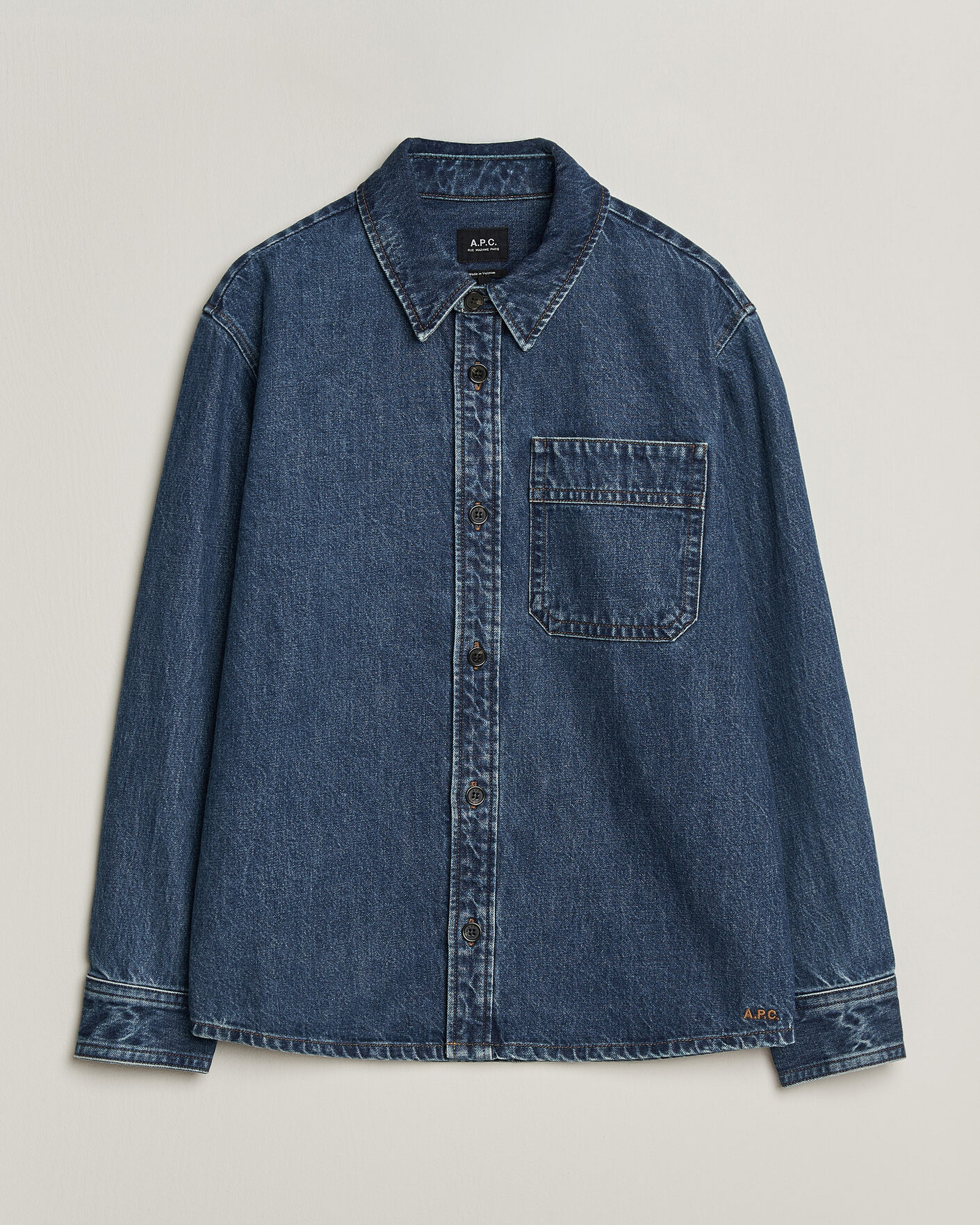 Herre | Skjorter | A.P.C. | Basile Denim Overshirt Washed Indigo