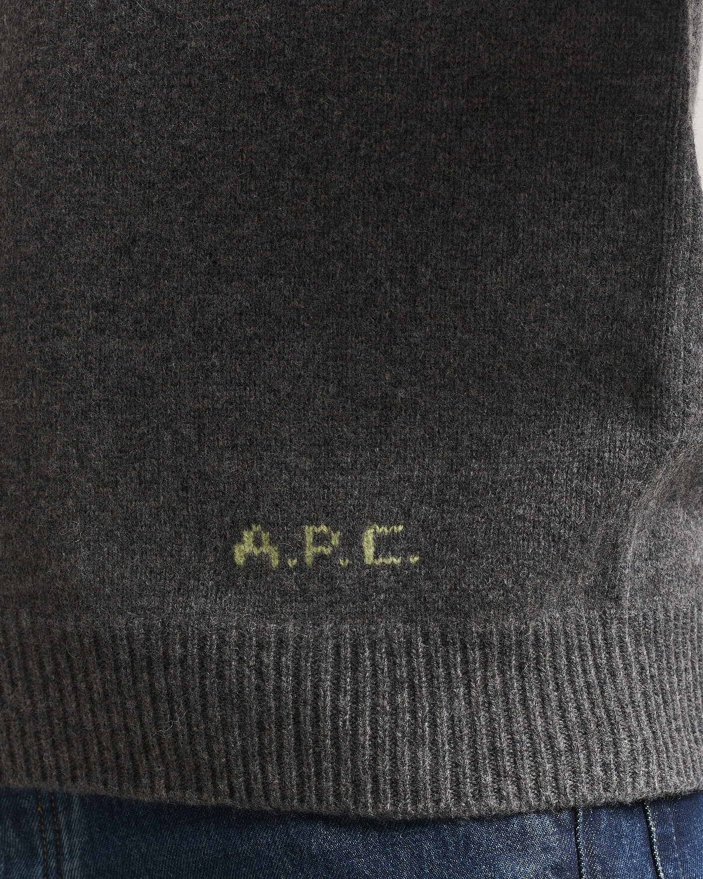 Herre | Trøjer | A.P.C. | Edmond Wool Knitted Sweater Anthracite Melange