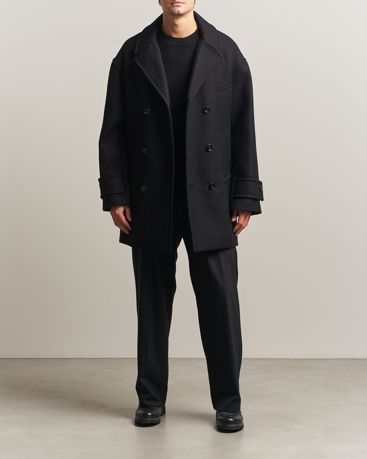 Herre | Jakker | AMI | Wool Peacoat Black