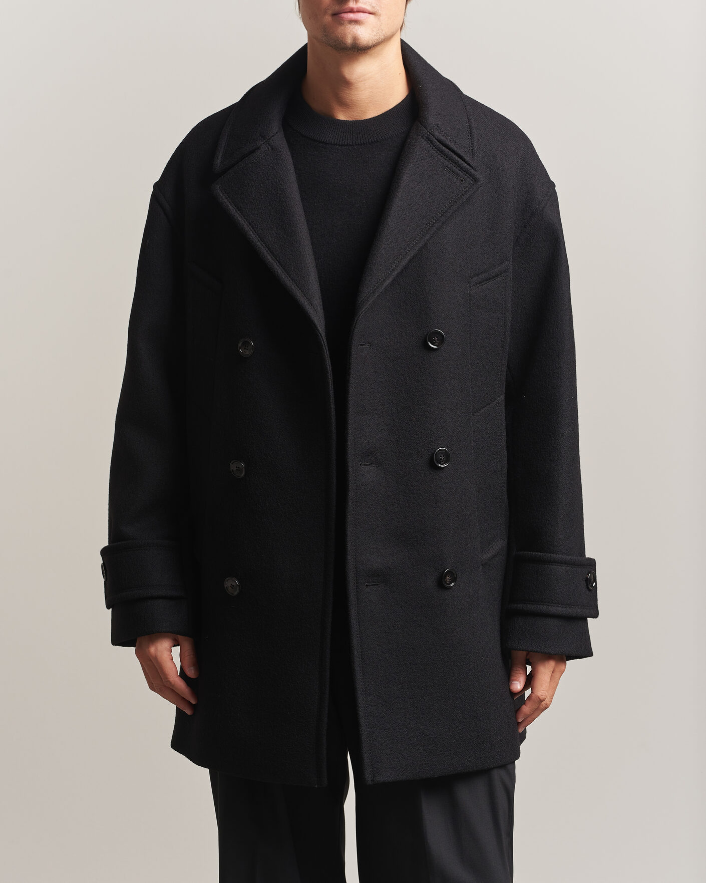 Herre | Jakker | AMI | Wool Peacoat Black