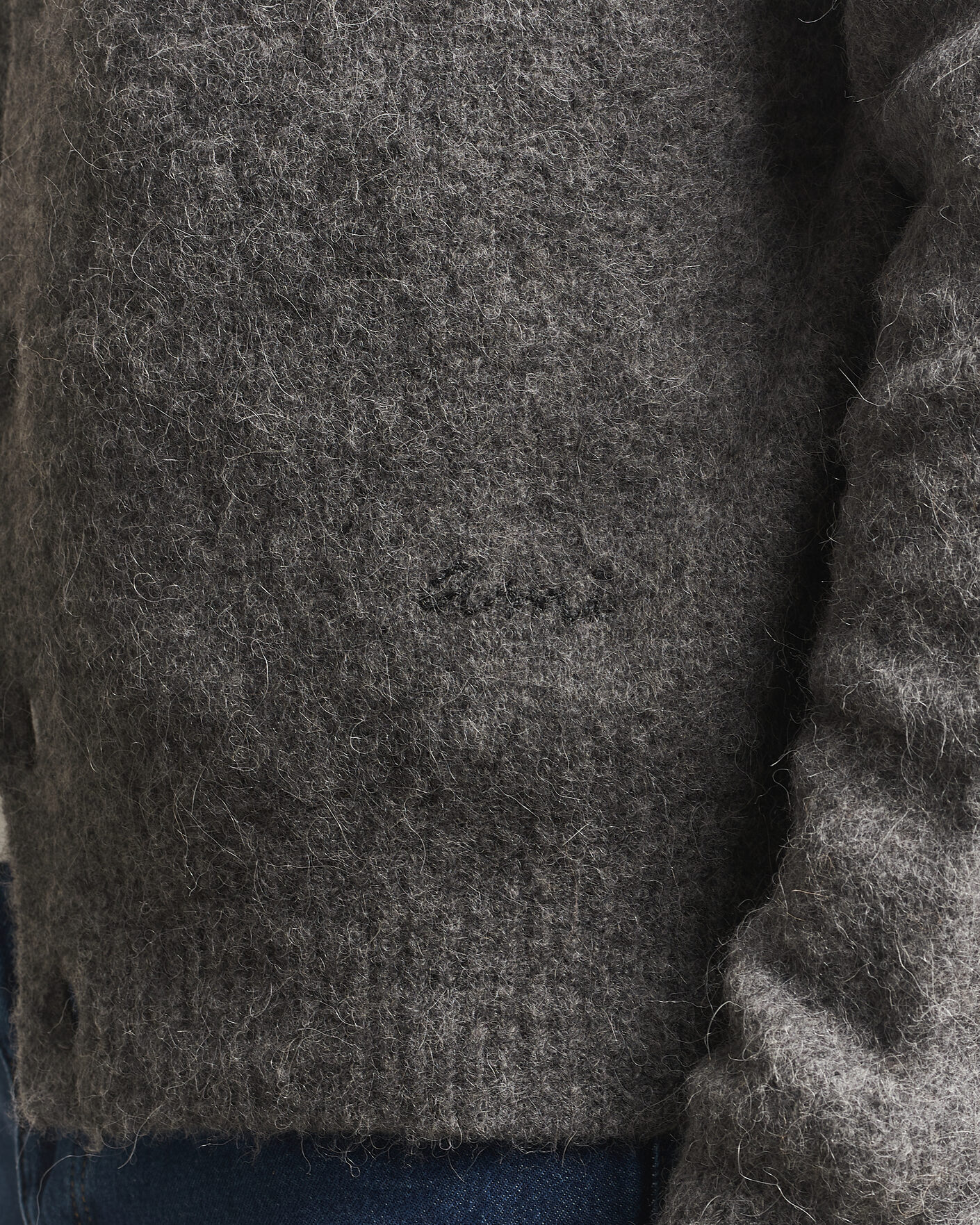 Herre | Trøjer | AMI | Signature Logo Wool Knitted Cardigan Grey Melange