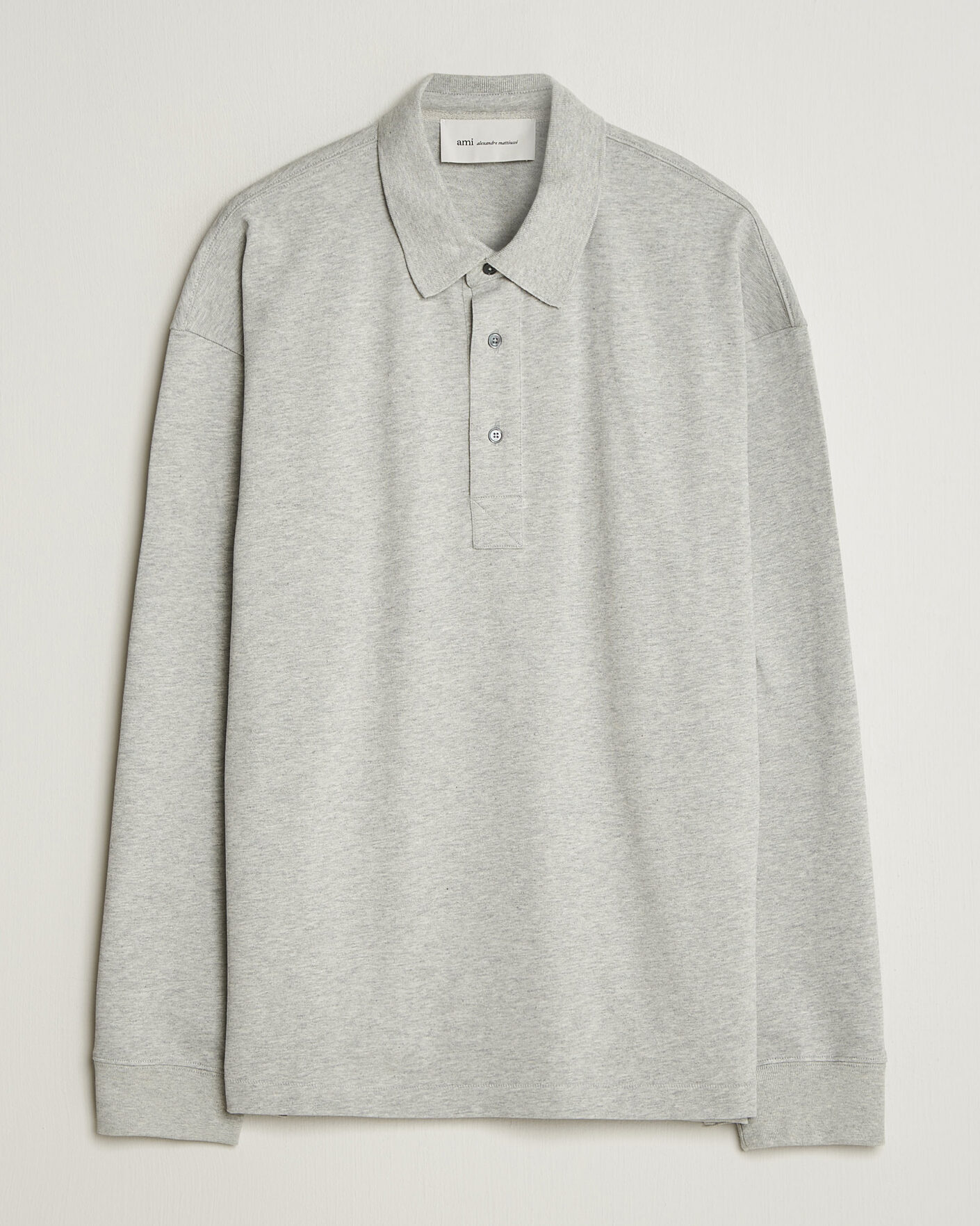 Herre | Trøjer | AMI | Heritage Logo Rugger Light Grey Melange