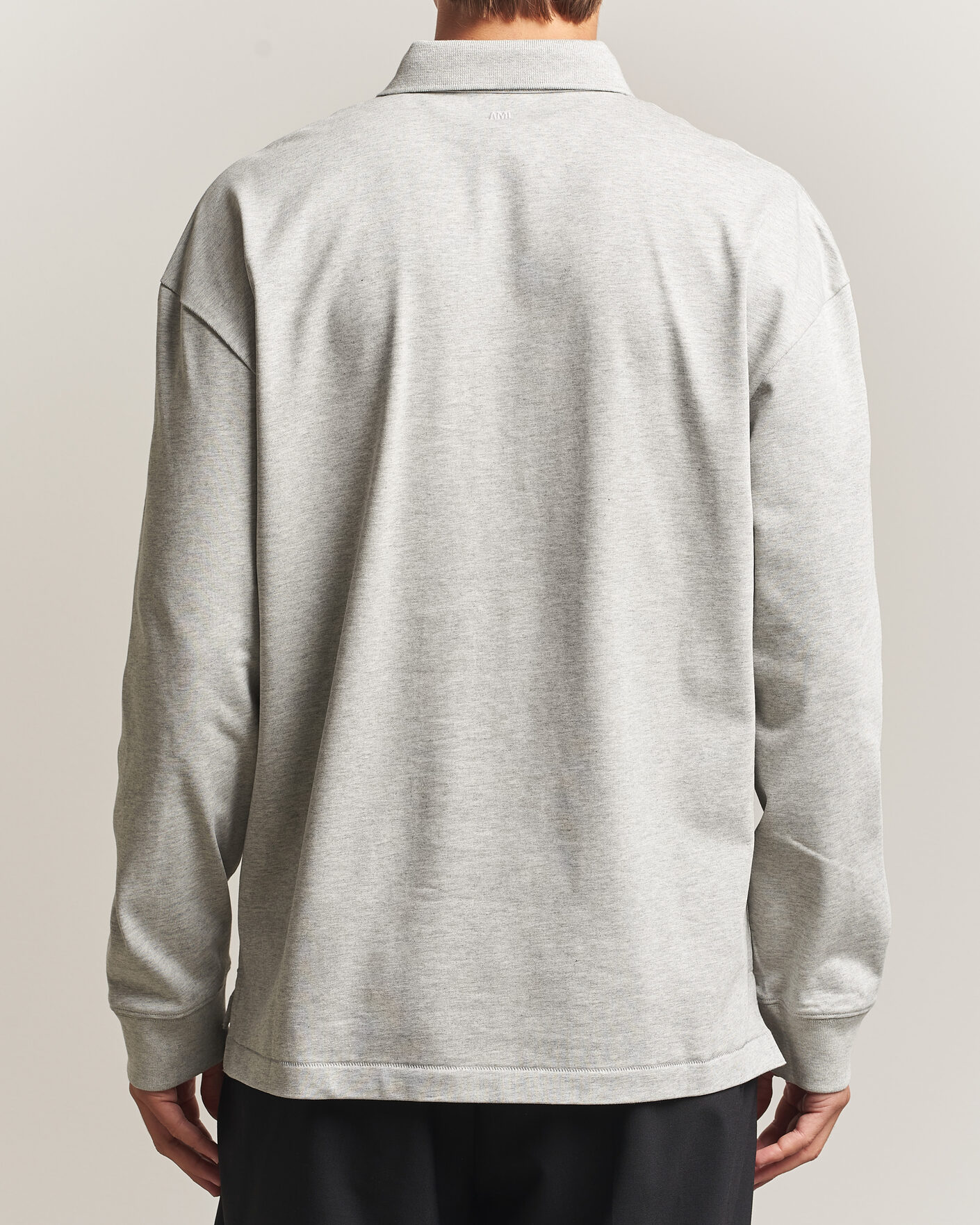 Herre | Trøjer | AMI | Heritage Logo Rugger Light Grey Melange