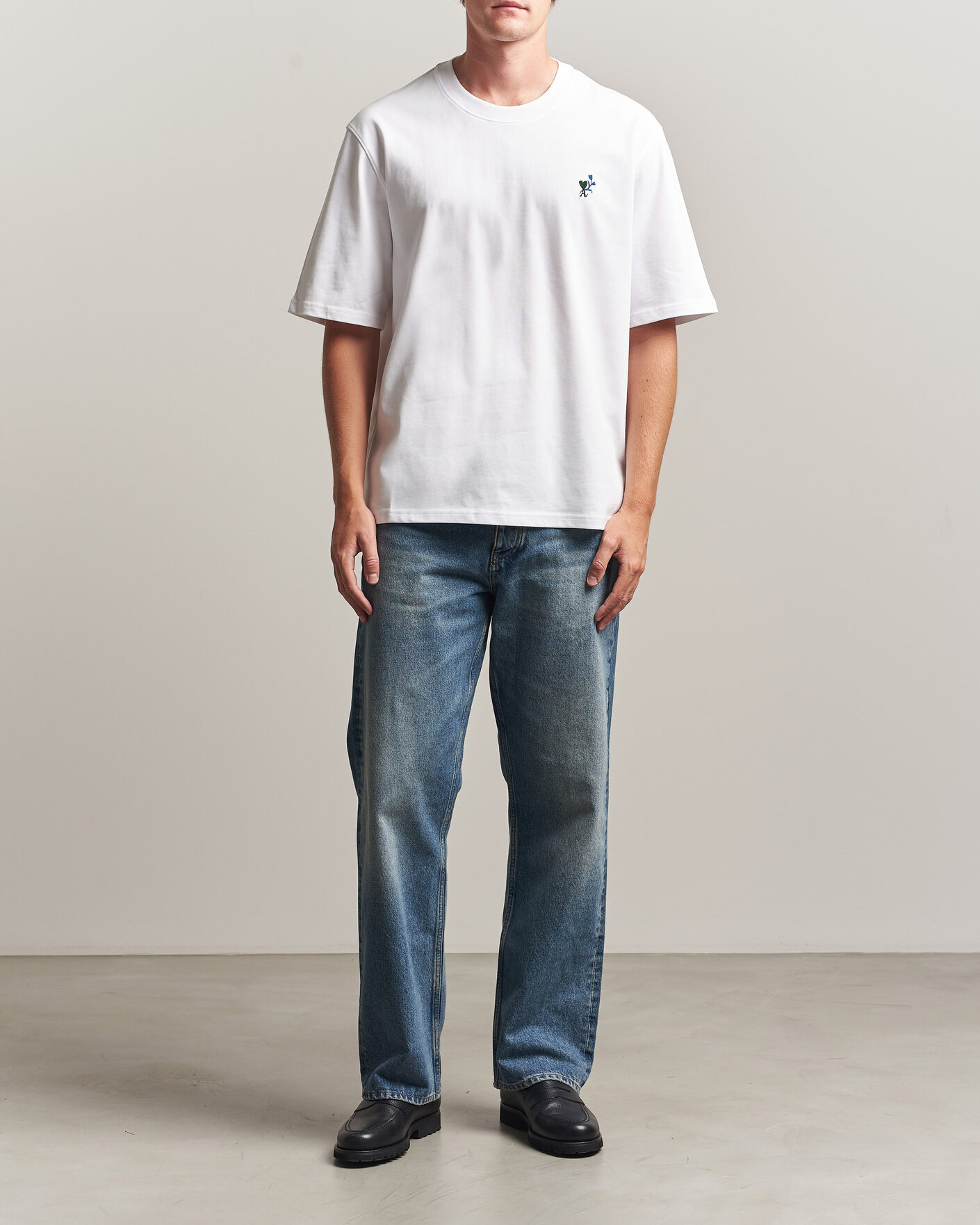 Herre | T-Shirts | AMI | Tulip Logo T-Shirt White