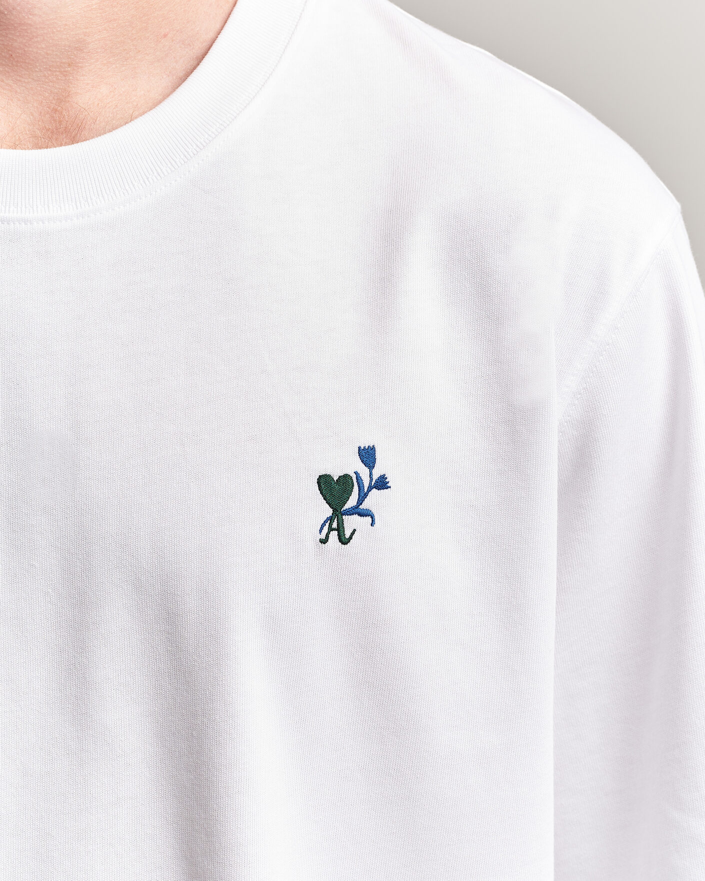 Herre | T-Shirts | AMI | Tulip Logo T-Shirt White