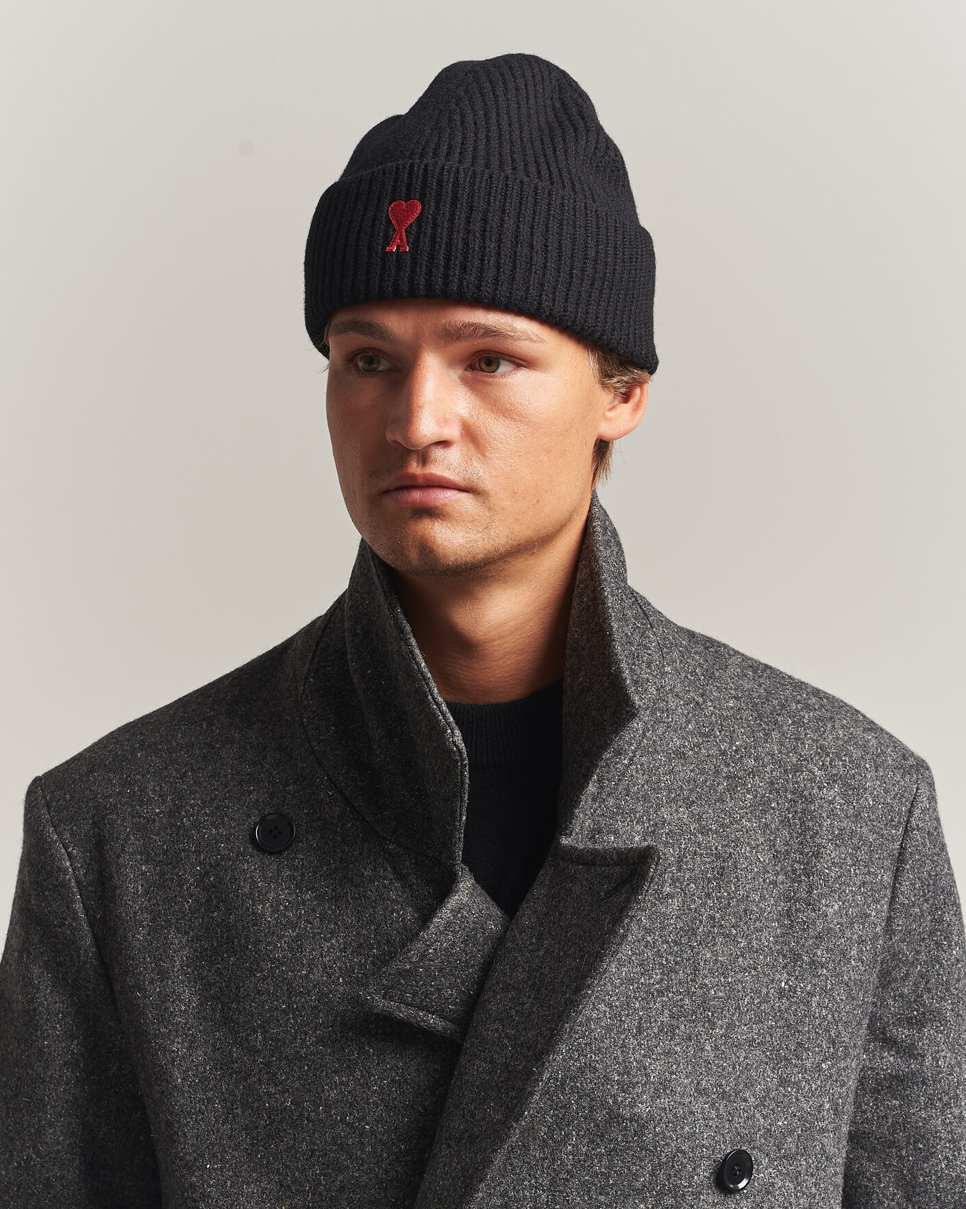 Herre | Huer | AMI | Heart Logo Beanie Black