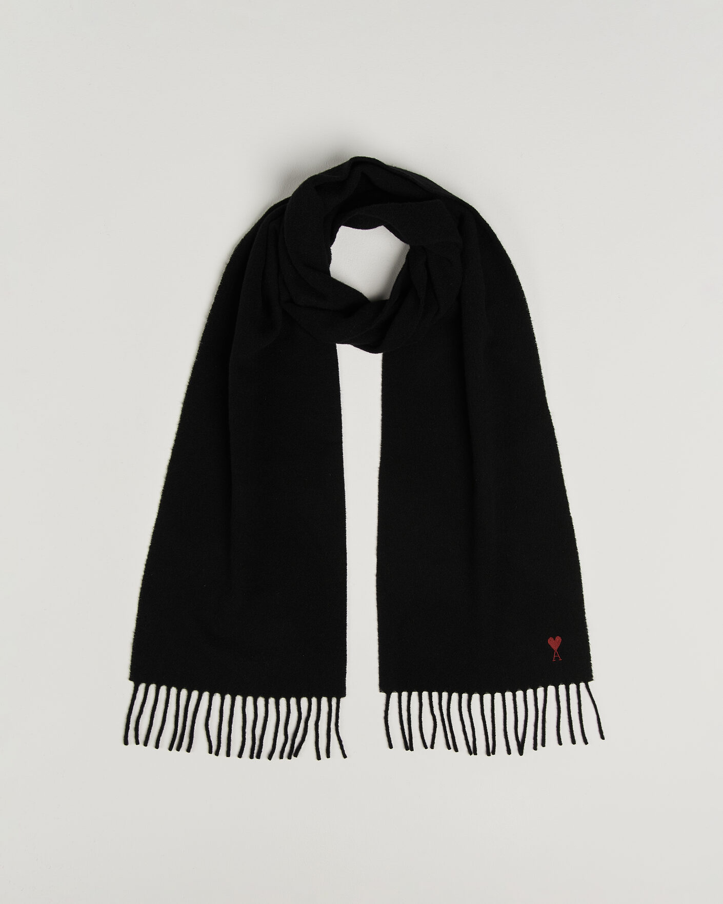 Herre | Halstørklæder | AMI | Heart Logo Scarf Black
