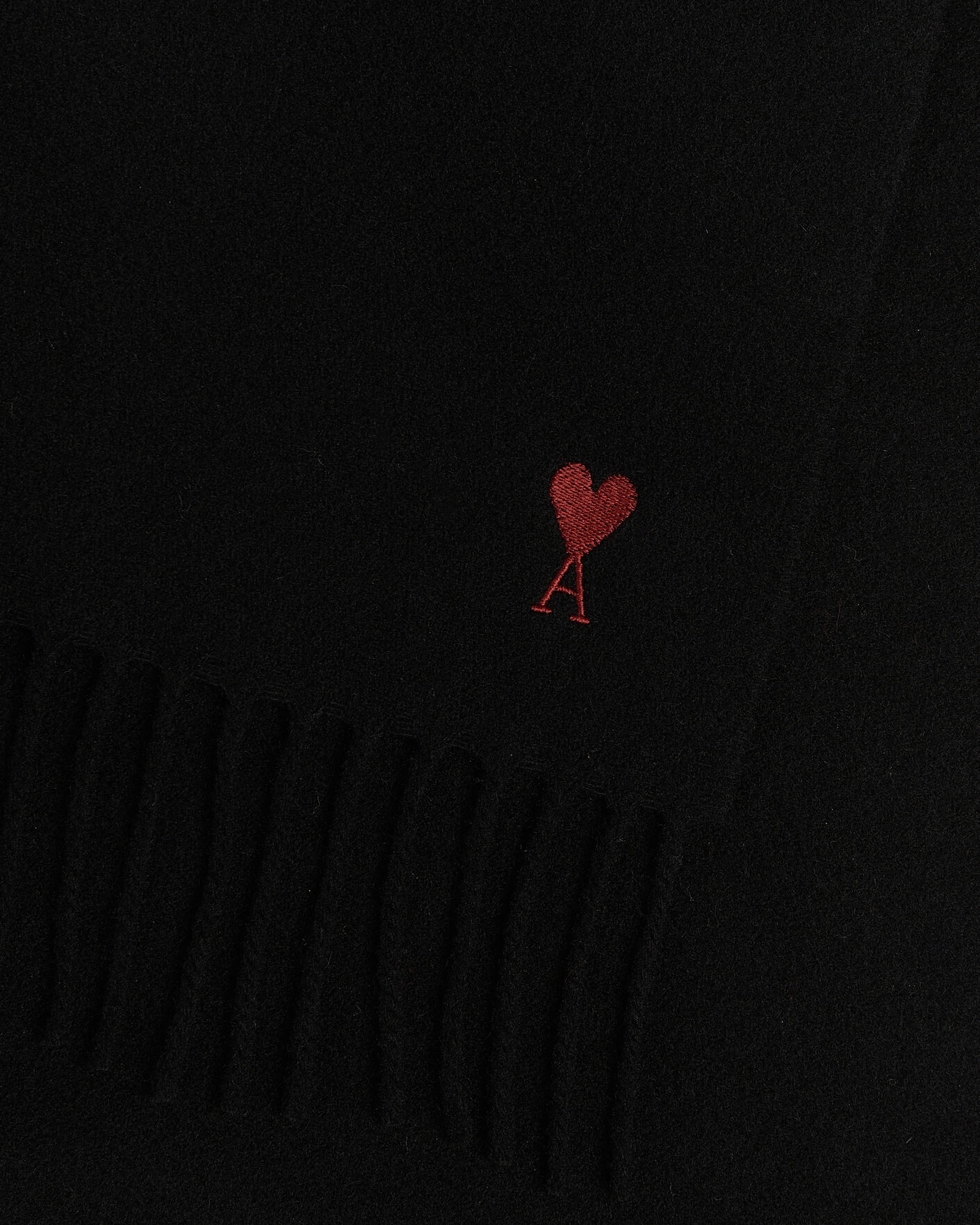 Herre | Halstørklæder | AMI | Heart Logo Scarf Black