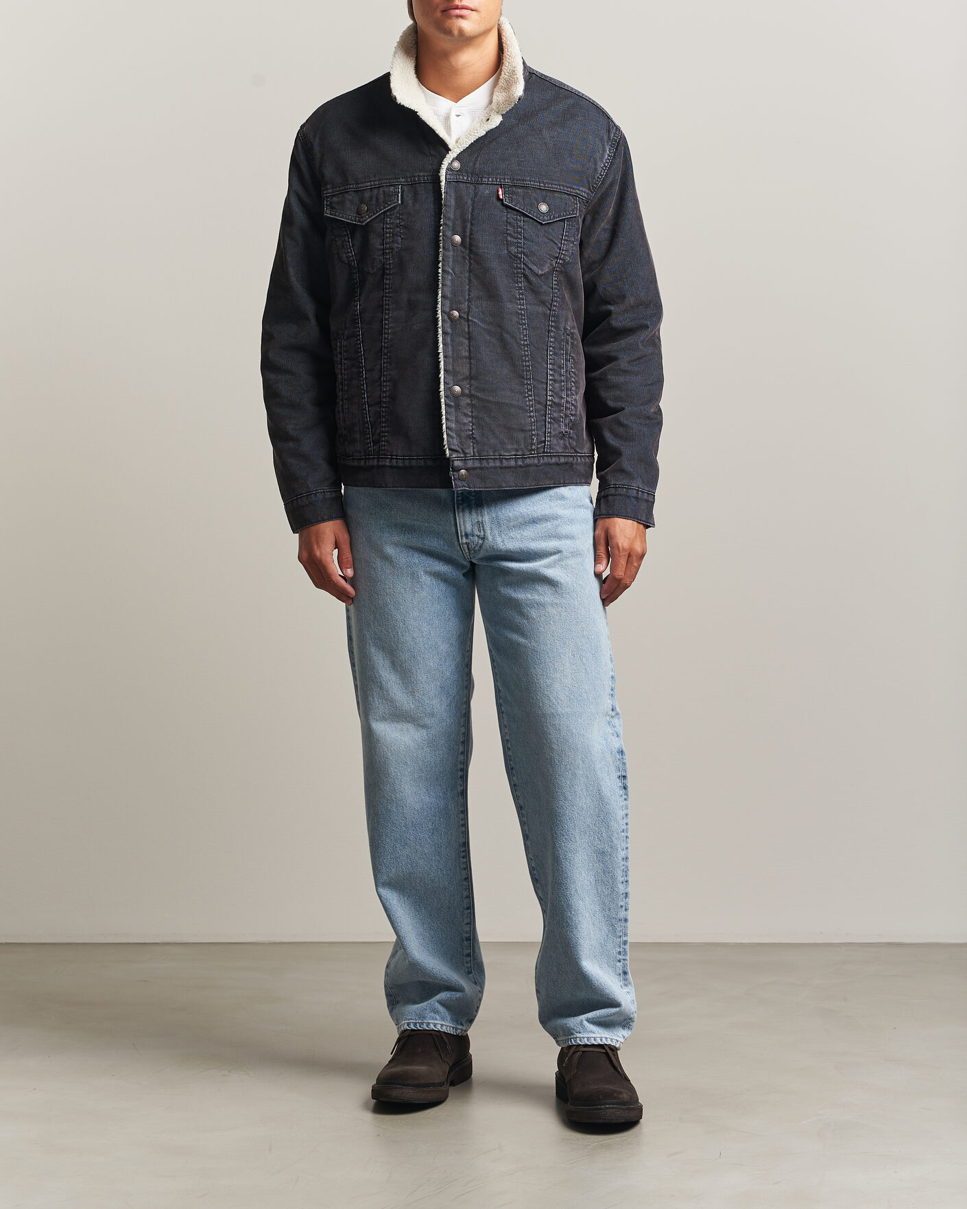 Herre | Jakker | Levi's | Type 3 Sherpa Trucker Worn-In Delft Steelhead
