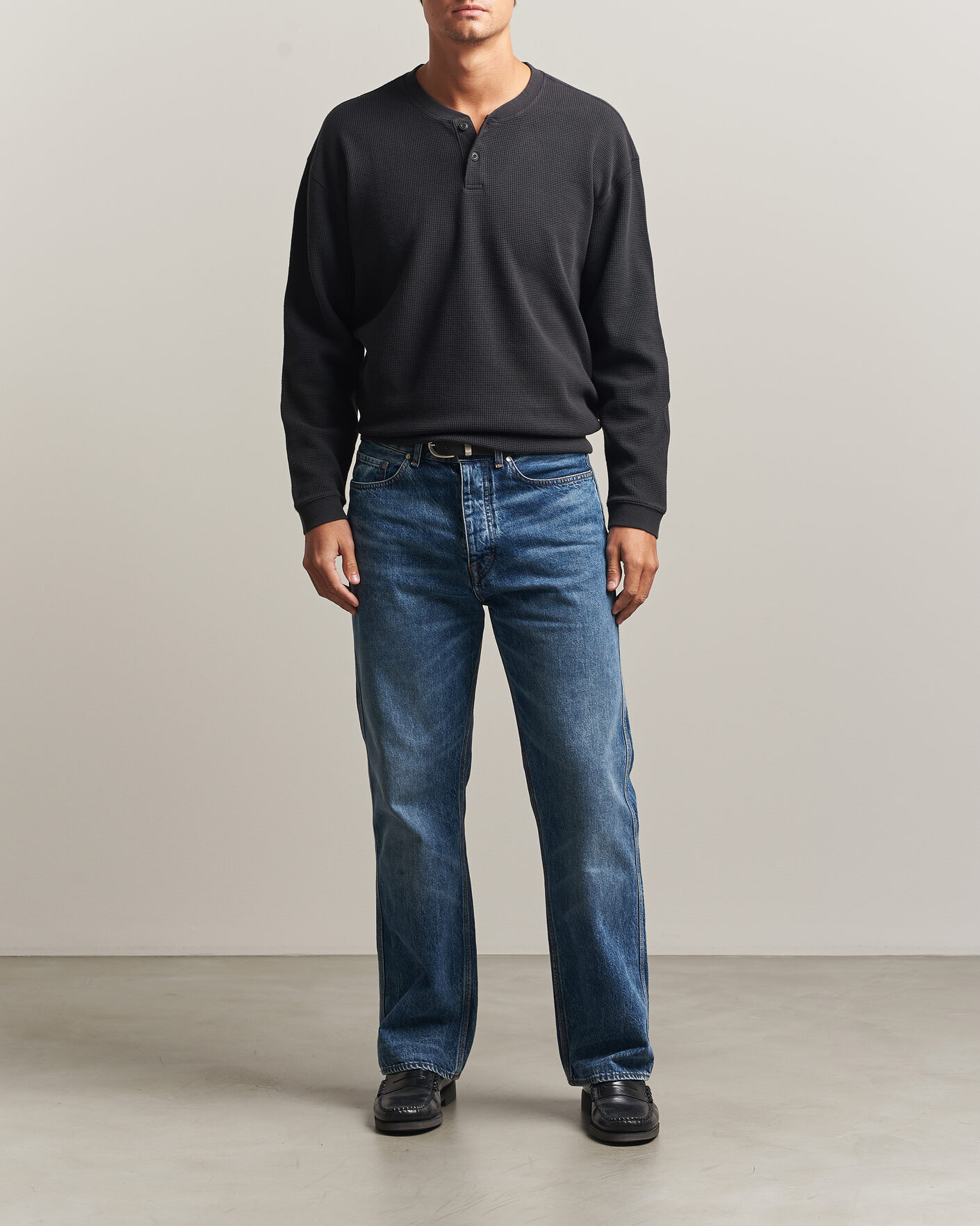 Herre | Trøjer | Levi's | Relaxed Henley Mineral Black