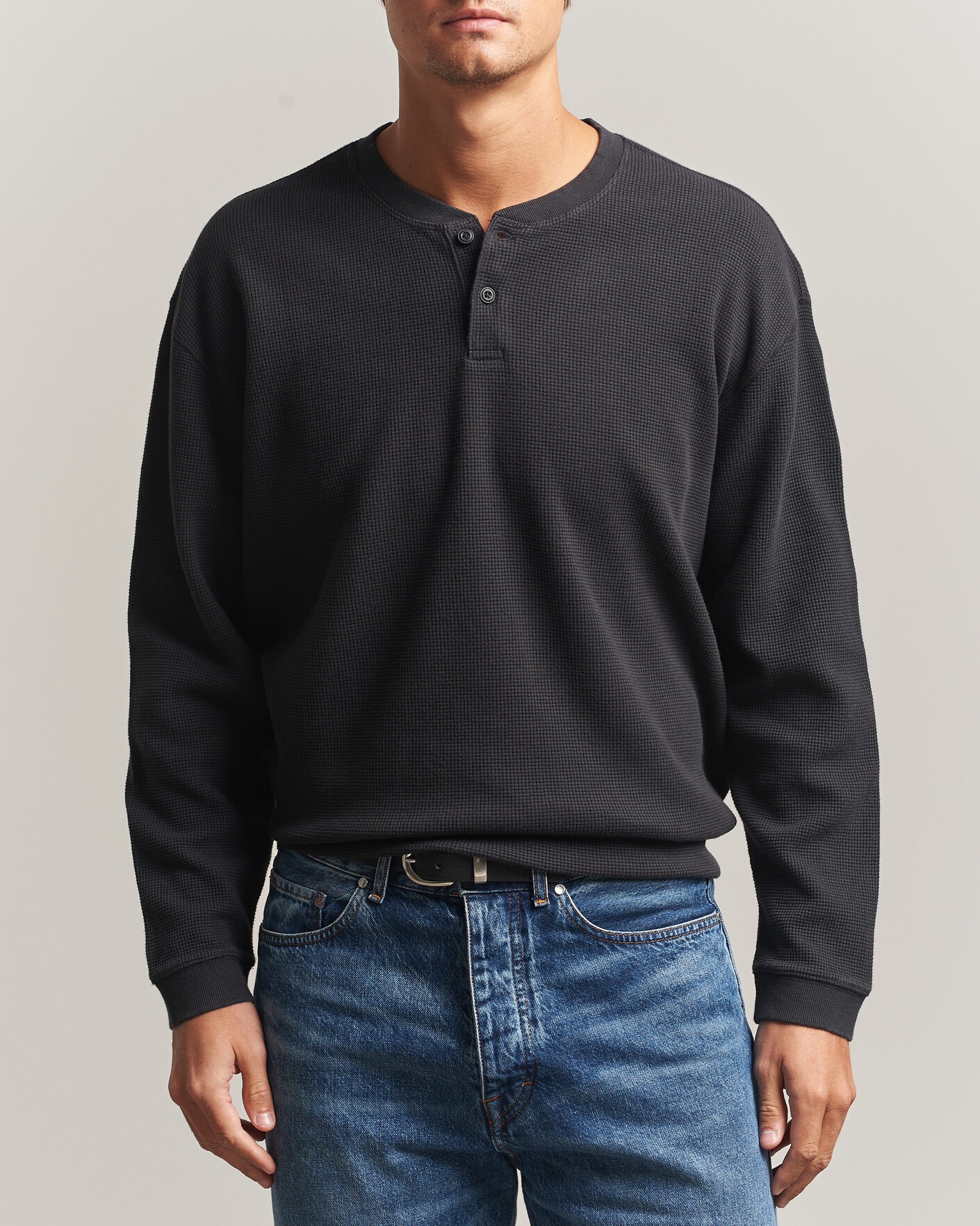 Herre | Trøjer | Levi's | Relaxed Henley Mineral Black