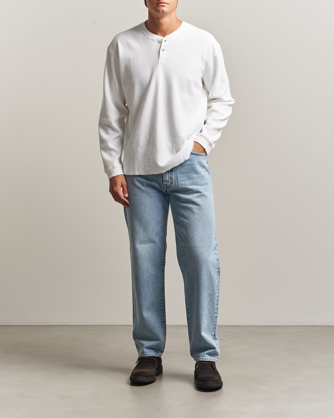 Herre | Trøjer | Levi's | Relaxed Henley Bright White