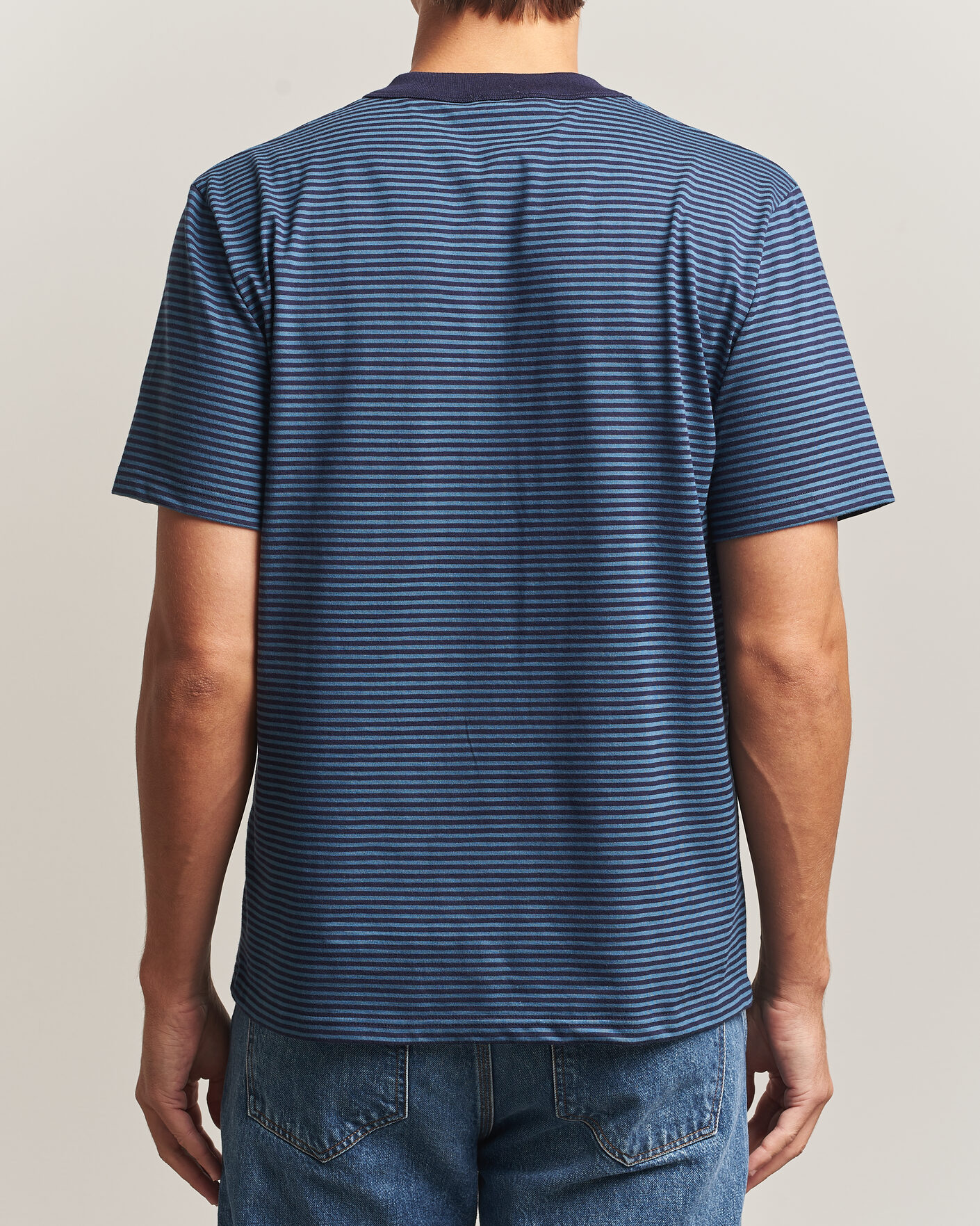 Herre | T-Shirts | Armor-lux | Héritage Callac Striped T-Shirt Navy/Teal