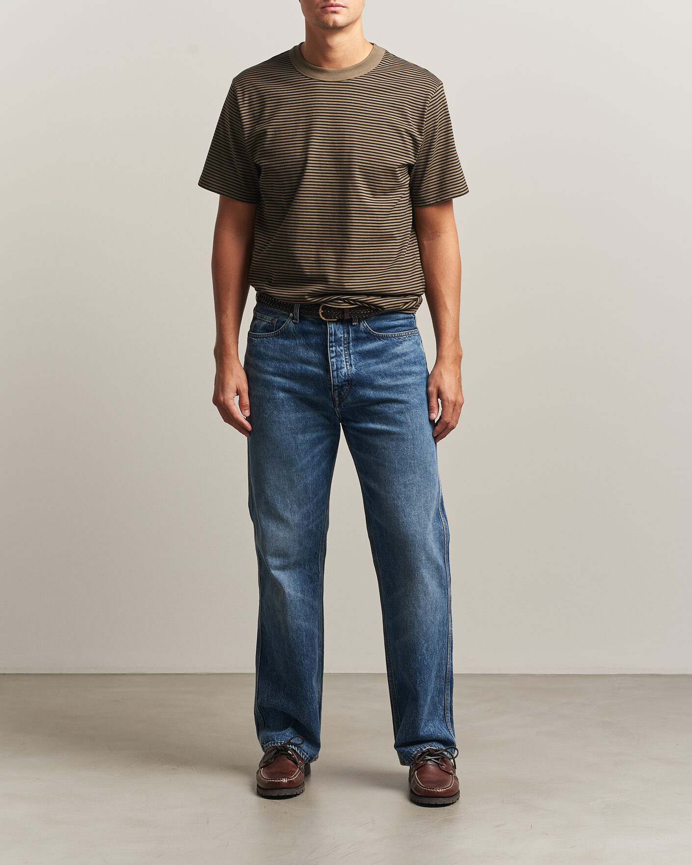 Herre | T-Shirts | Armor-lux | Héritage Callac Striped T-Shirt Olive/Black
