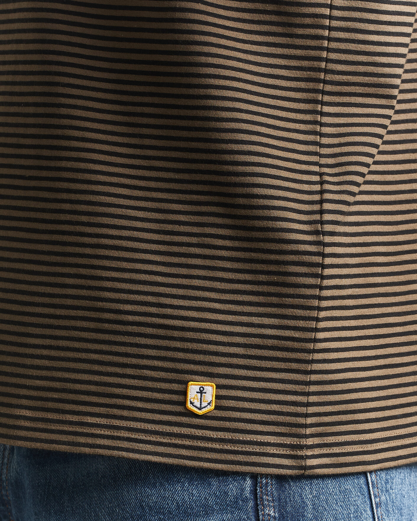 Herre | T-Shirts | Armor-lux | Héritage Callac Striped T-Shirt Olive/Black