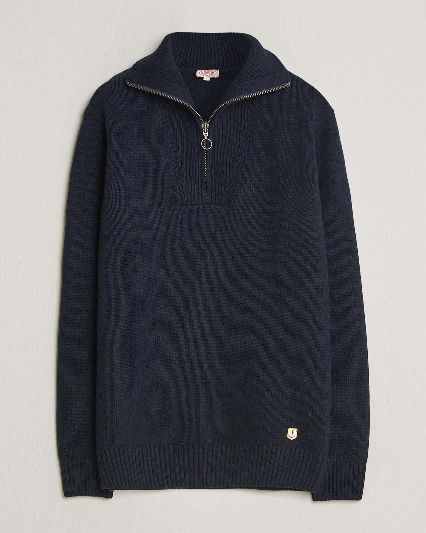 Herre | Trøjer | Armor-lux | Wool Knitted Half Zip Navy